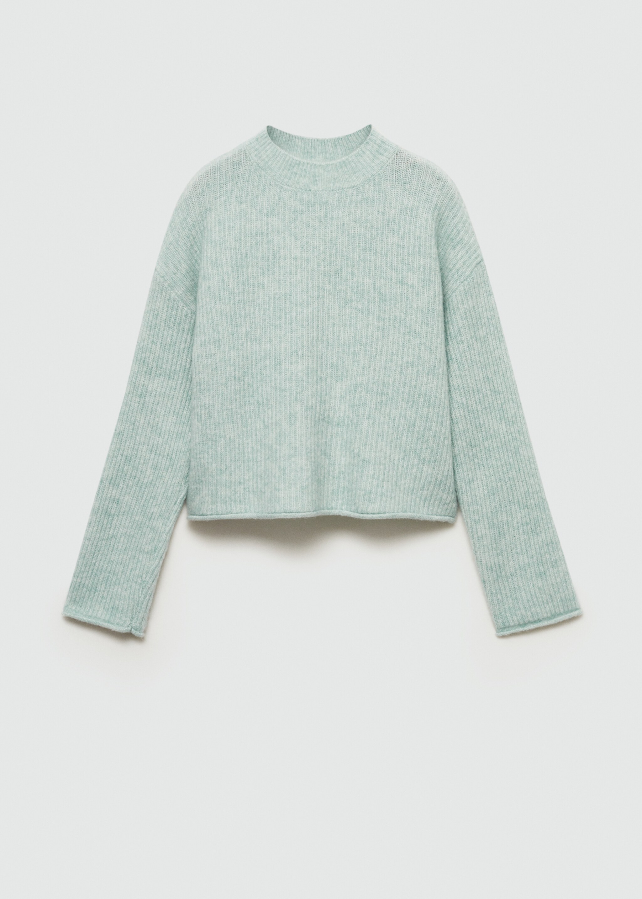 Ribbed knit sweater - Article without model, Pastel Green. Ref: 77005650-00.