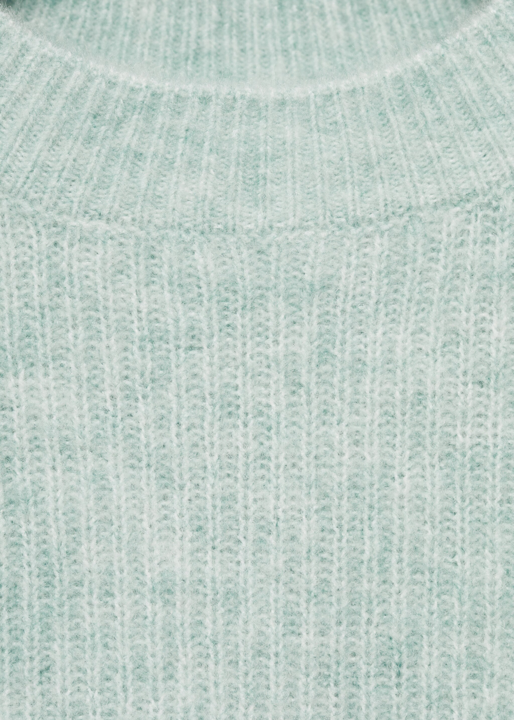 Ribbed knit sweater - Details of the article 8, Pastel Green. Ref: 77005650-00.