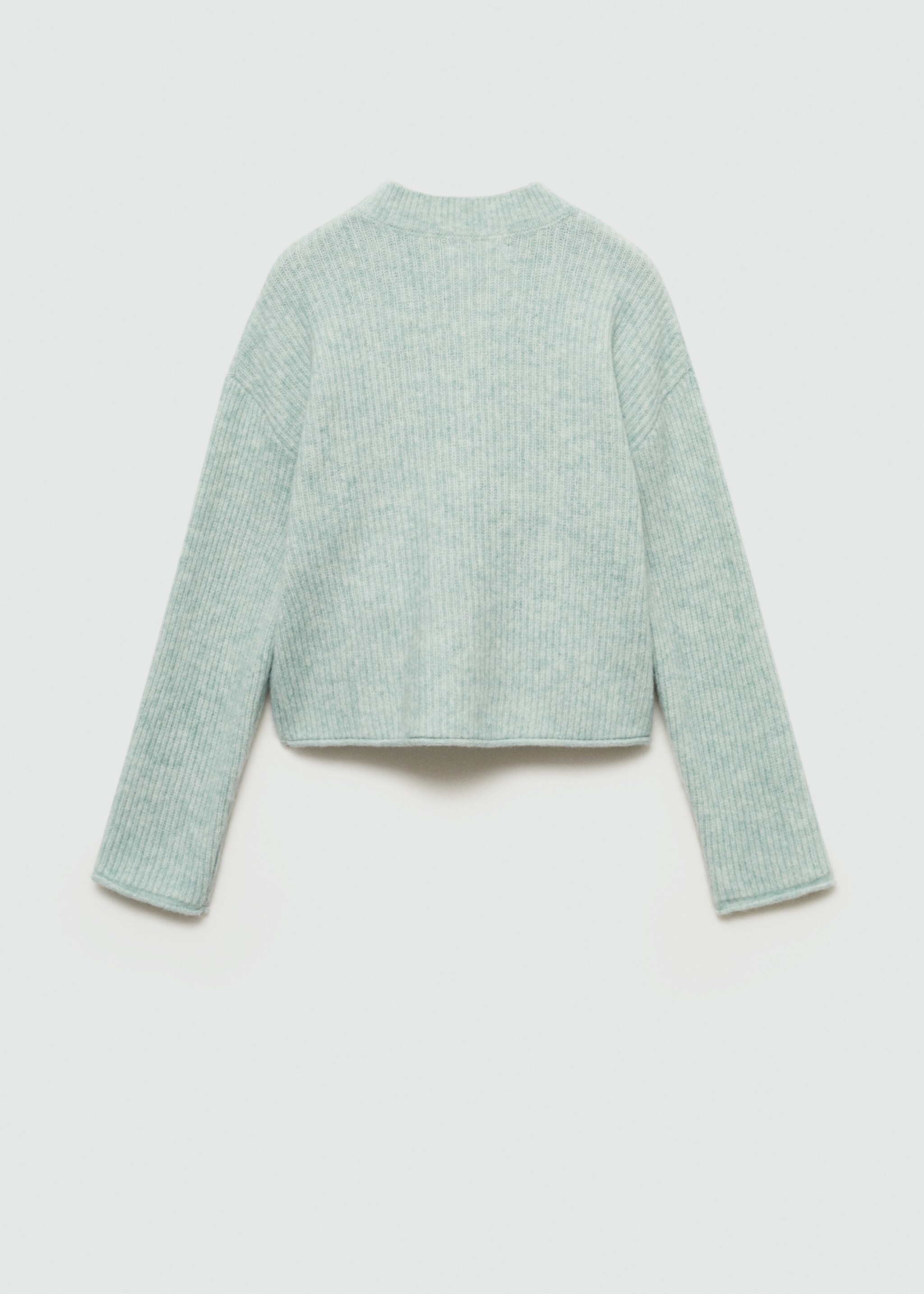 Ribbed knit sweater - Reverse of the article, Pastel Green. Ref: 77005650-00.