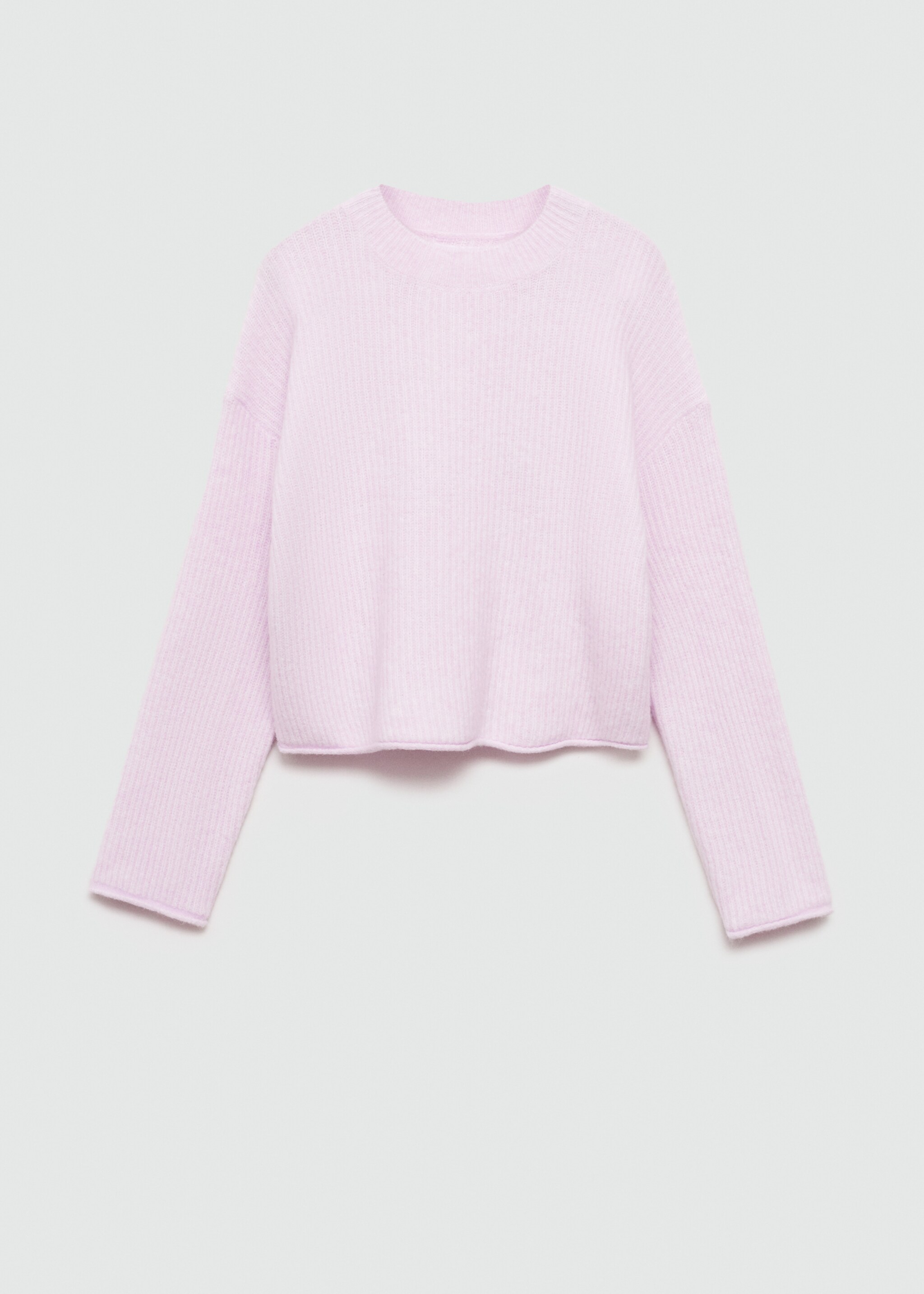 Ribbed knit sweater - Article without model, Pastel Pink. Ref: 77005650-00.