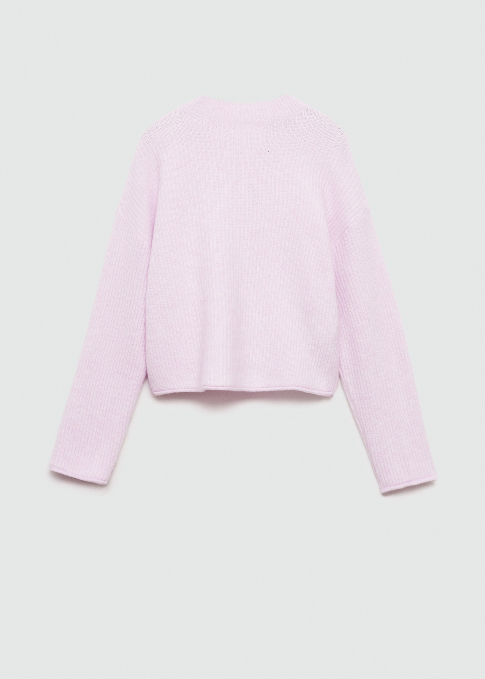 Ribbed knit sweater - Reverse of the article, Pastel Pink. Ref: 77005650-00.