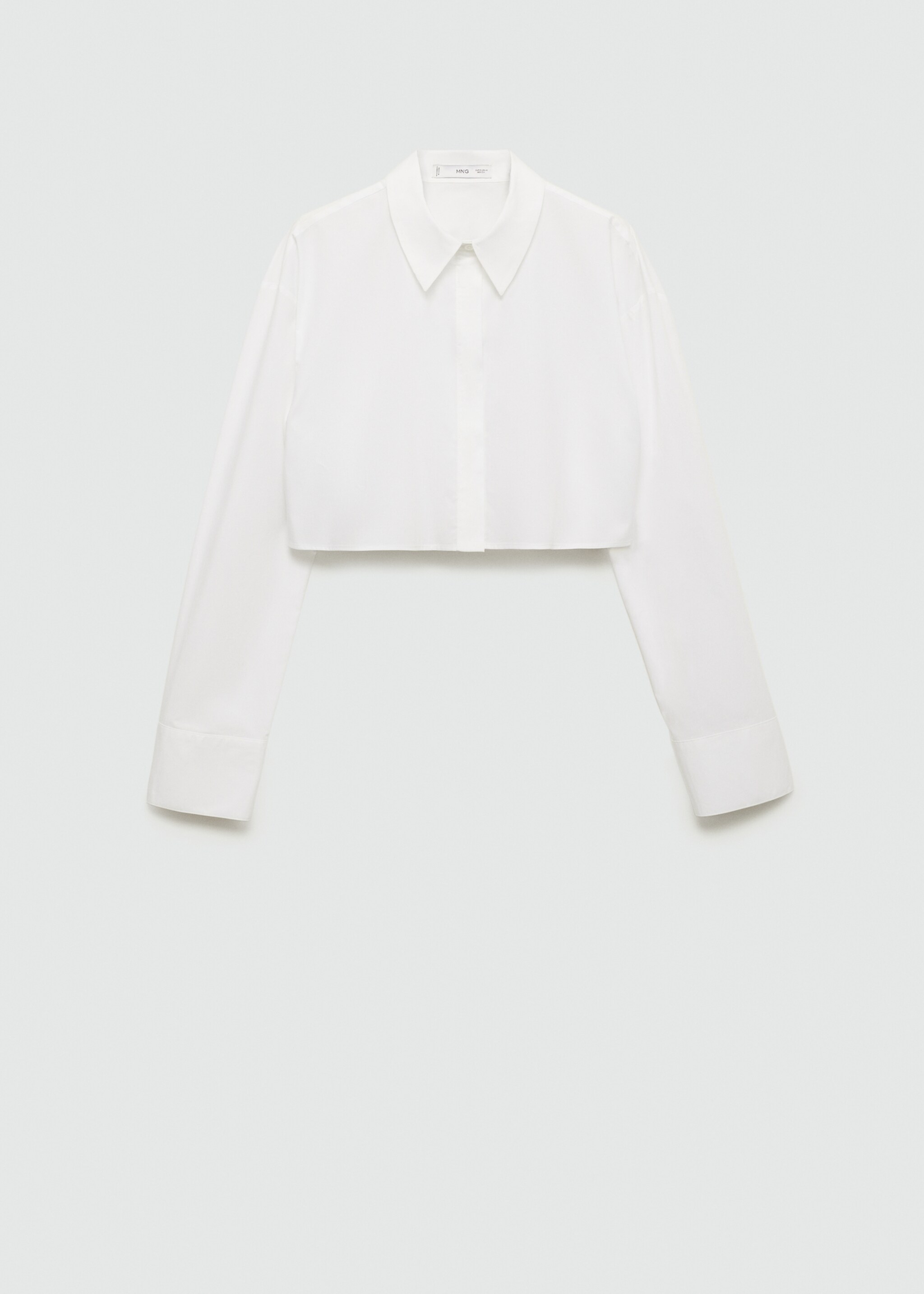 Cropped cotton shirt - Article without model, Off White. Ref: 77005654-00.