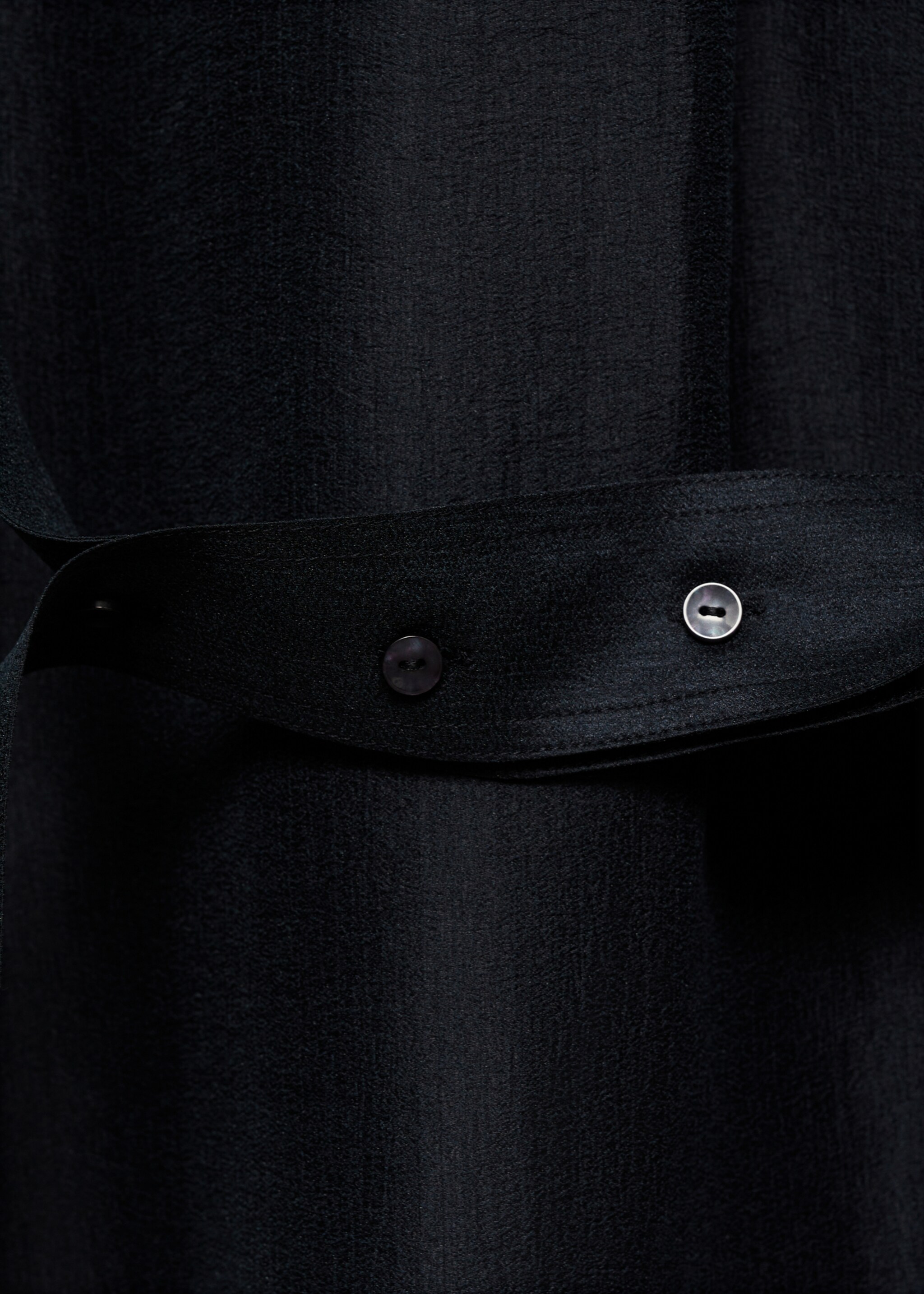 Lyocell shirt with bow - Details of the article 0, Medium Brown. Ref: 77005655-00.