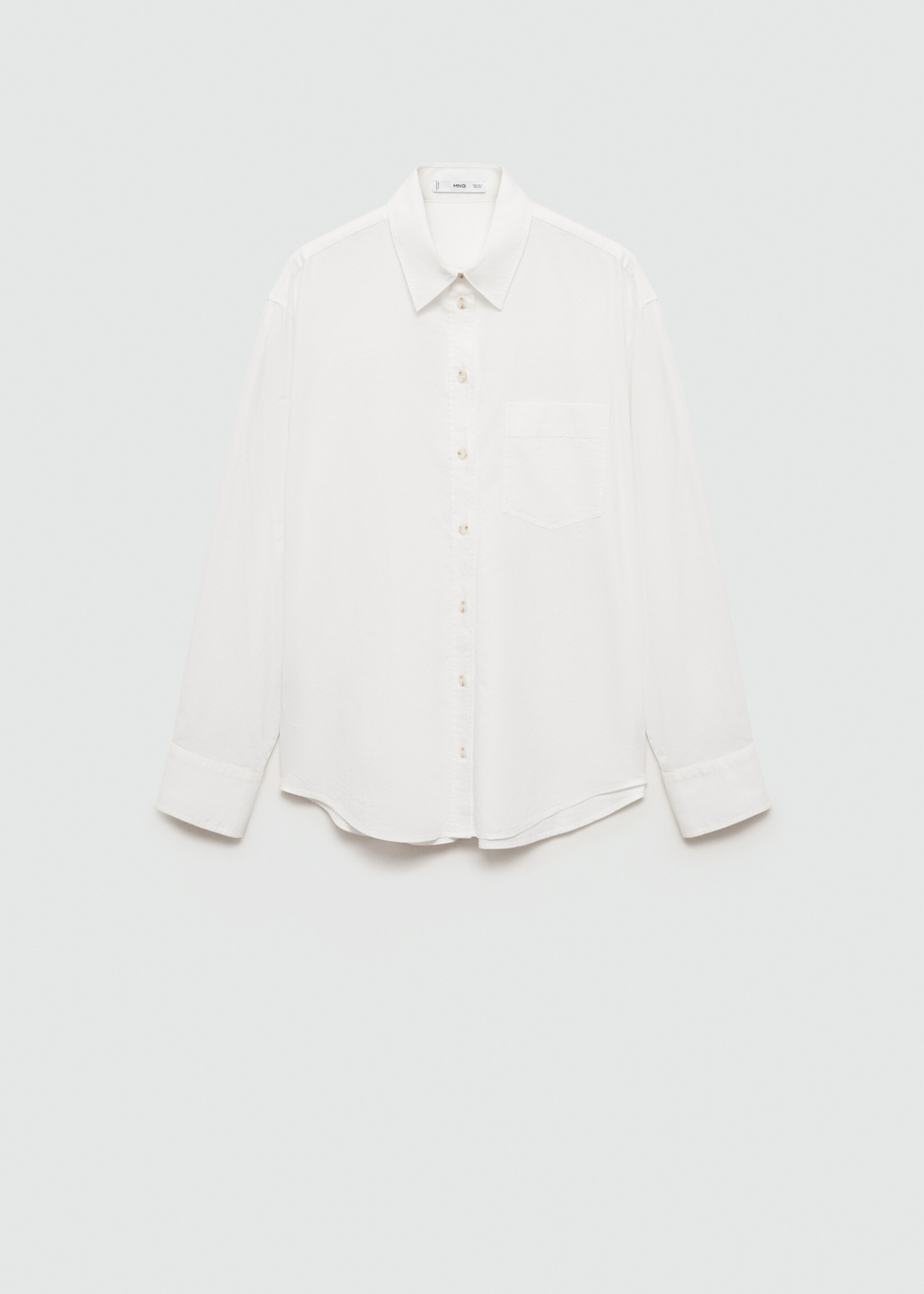 Long sleeved cotton shirt - Article without model, Off White. Ref: 77005659-00.