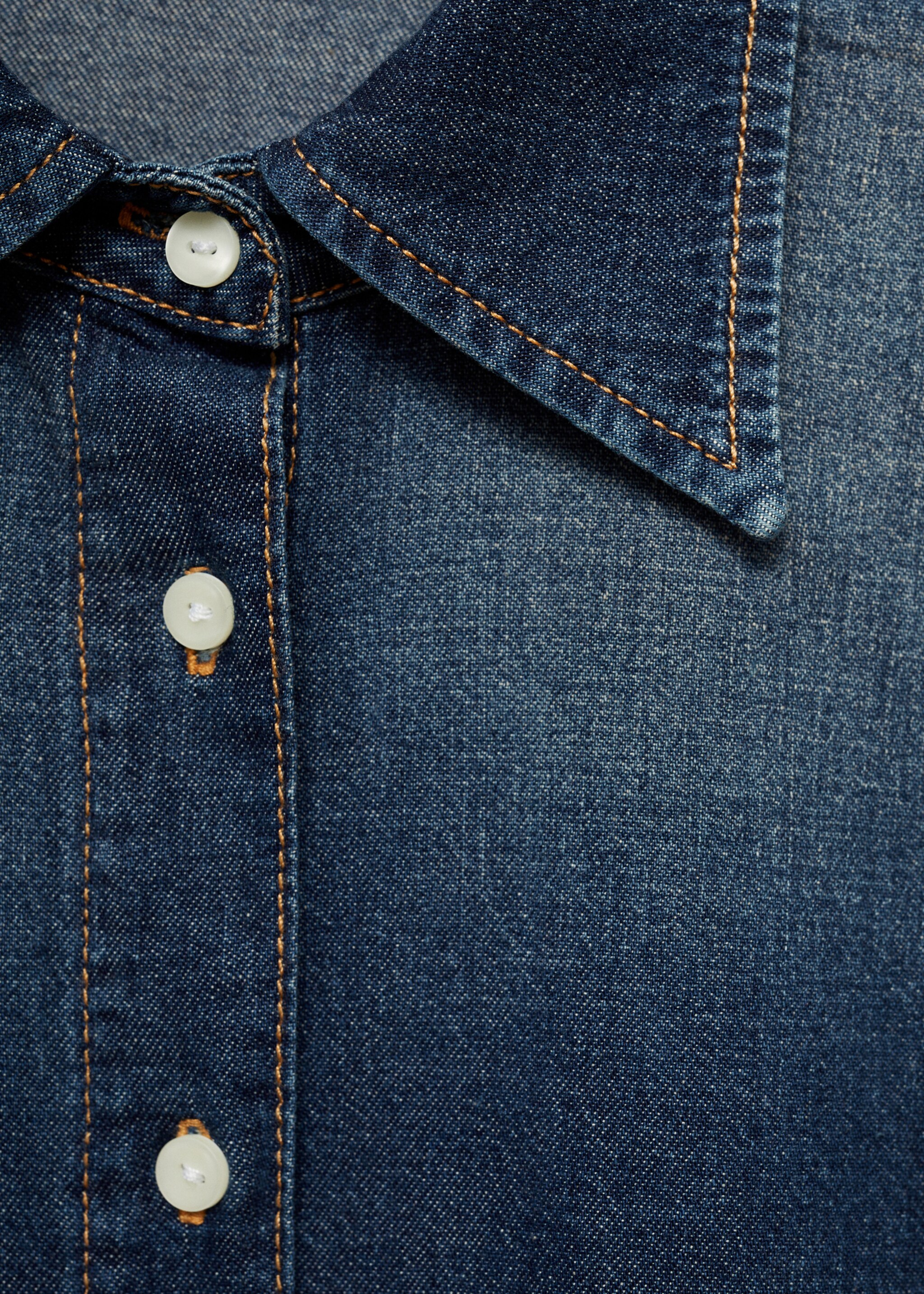 Oversize denim shirt - Details of the article 8, Dark Blue. Ref: 77005660-00.