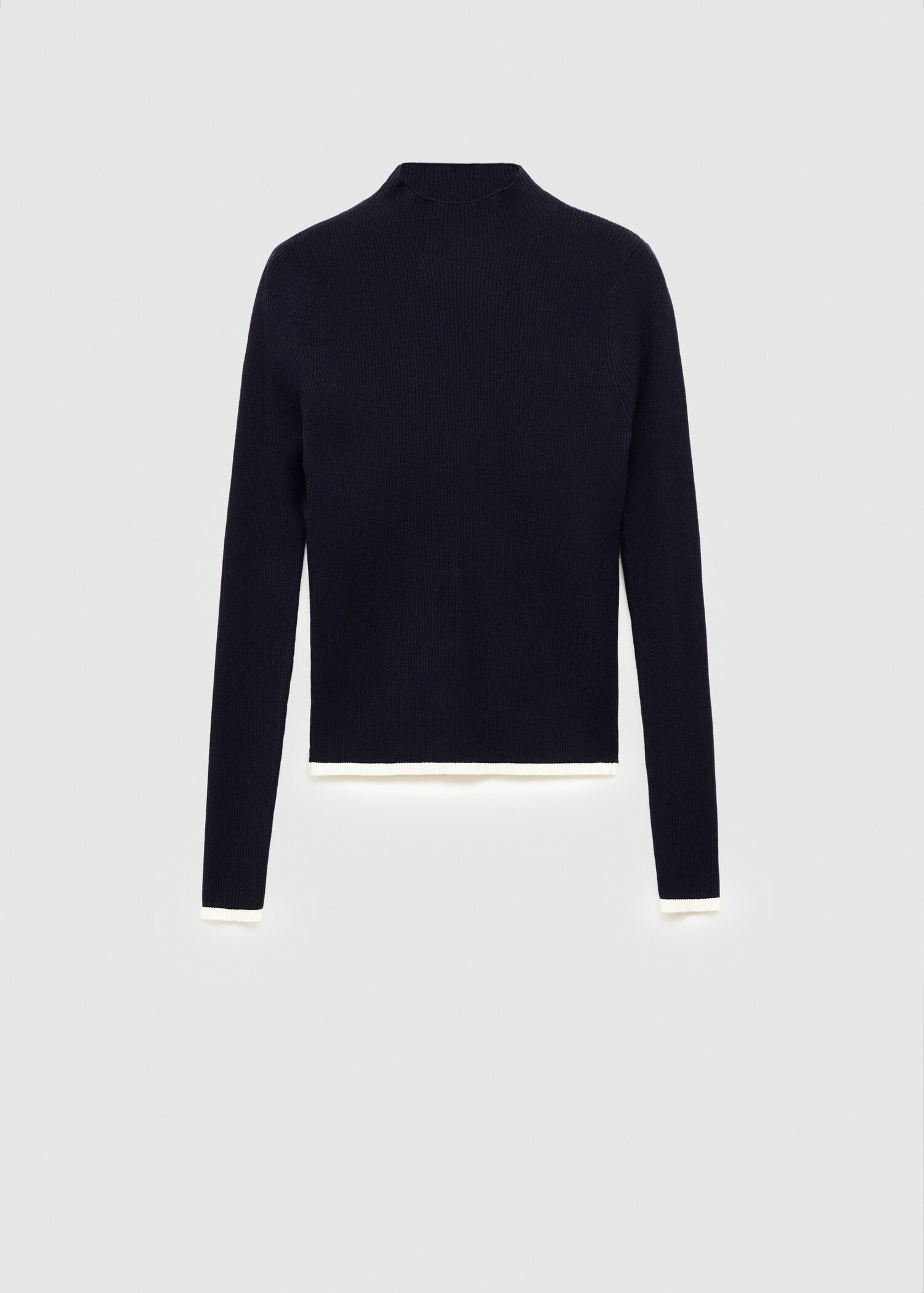 Pull-over côtelé col montant - Article sans modèle
