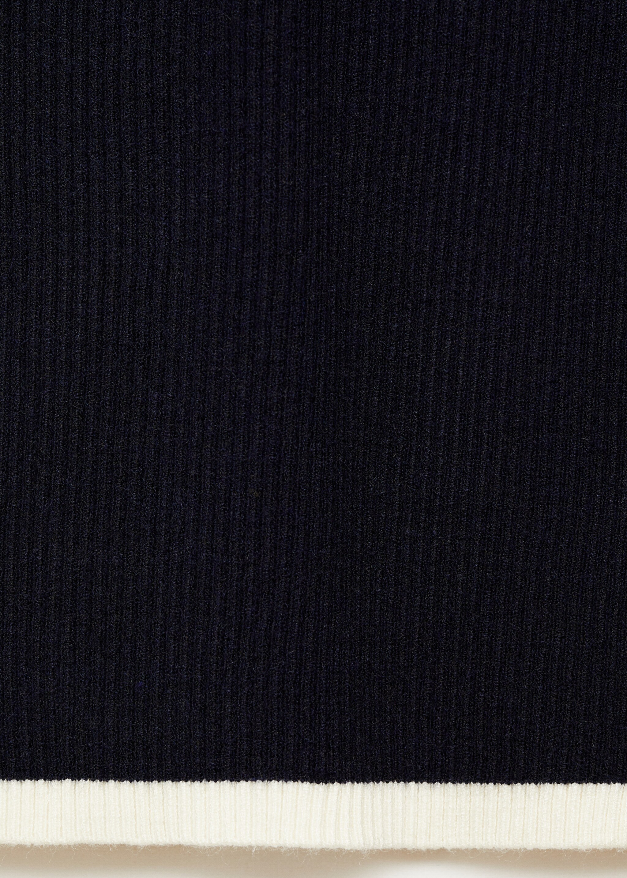 Pull-over côtelé col montant - Détail de l'article 0, Bleu marine foncé. Ref: 77005662-00.
