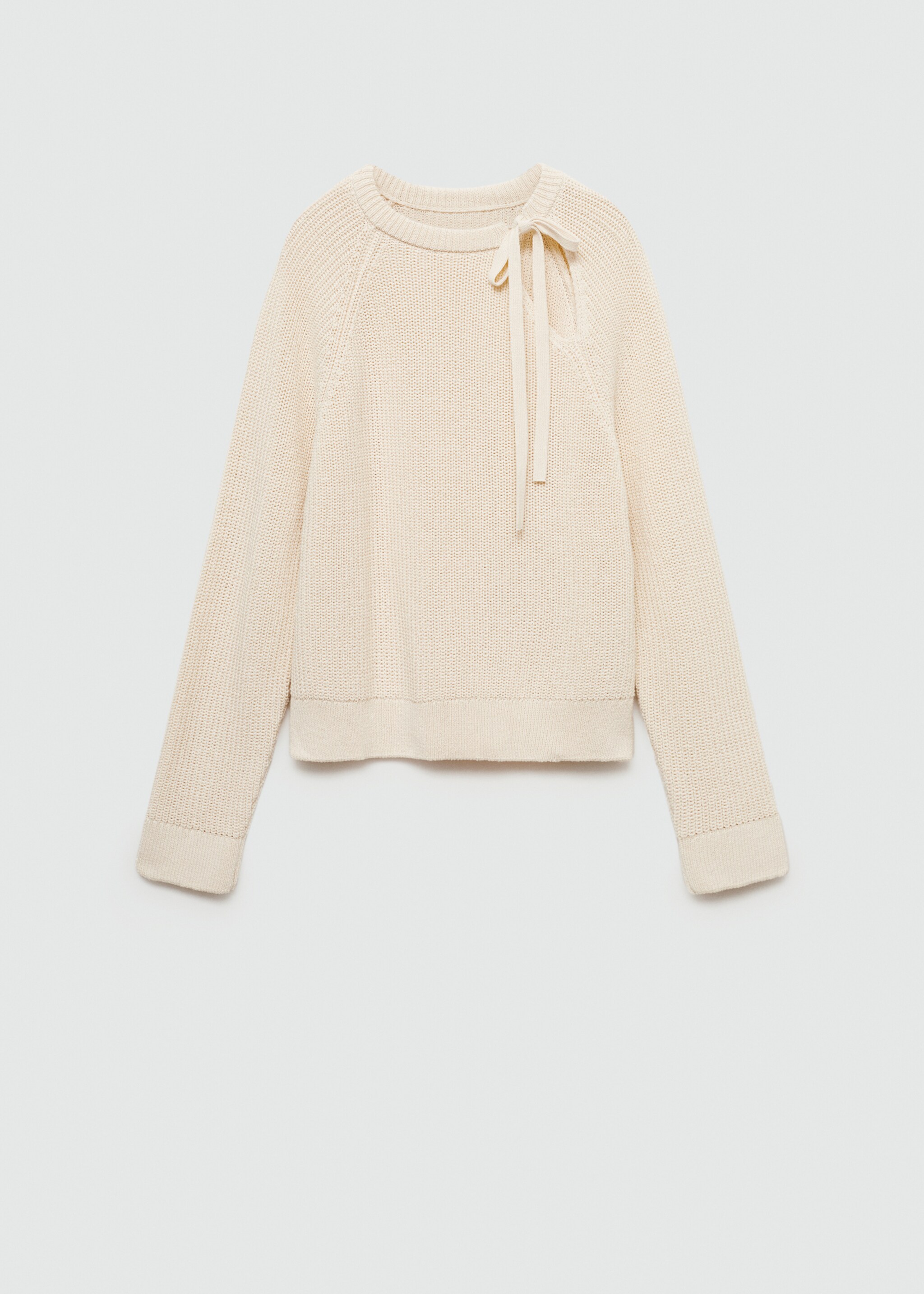 Cut-out knitted sweater - Article without model, Ecru. Ref: 77005670-00.
