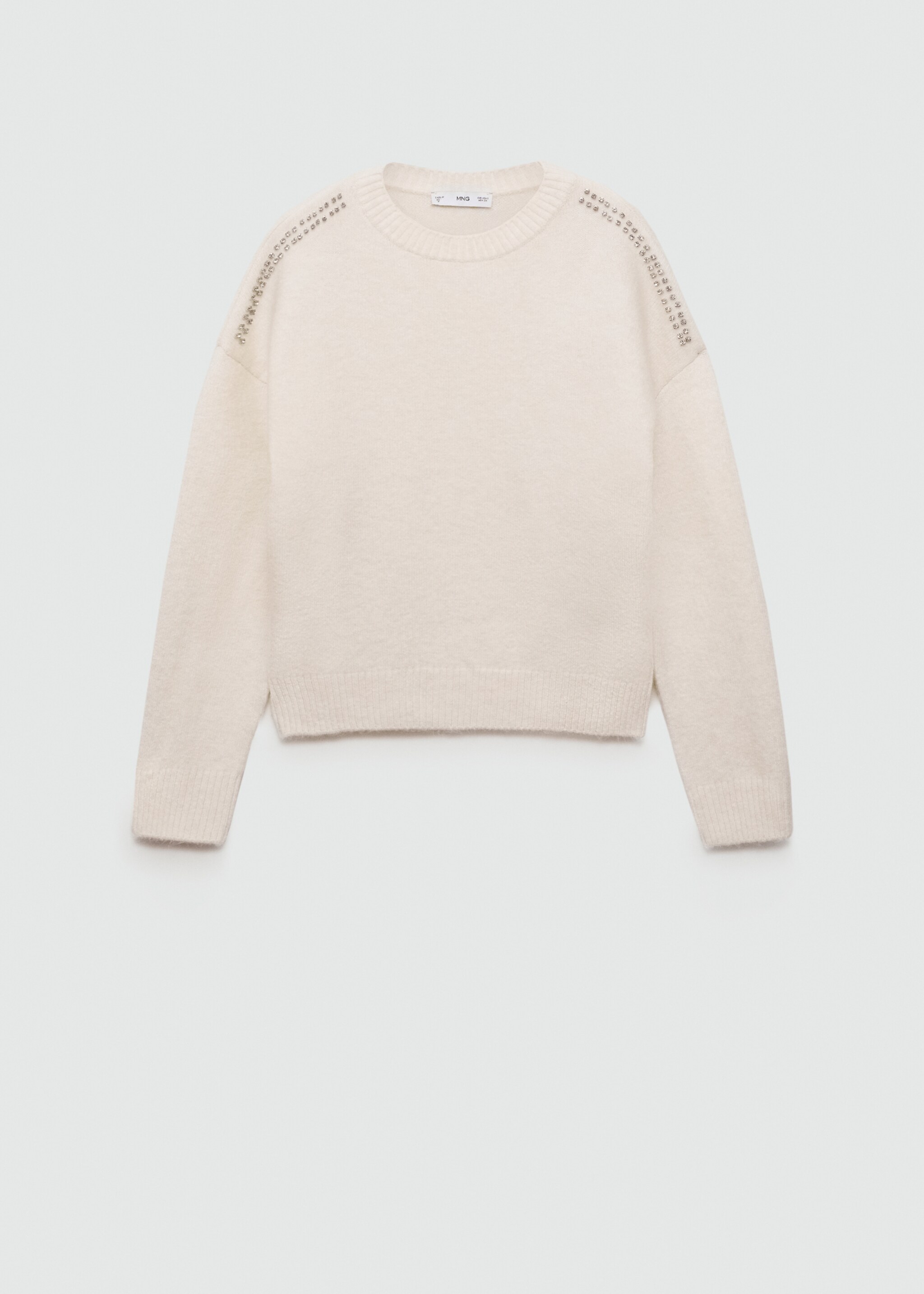 Pull-over maille détails brillants - Article sans modèle, Blanc. Ref: 77005671-00.