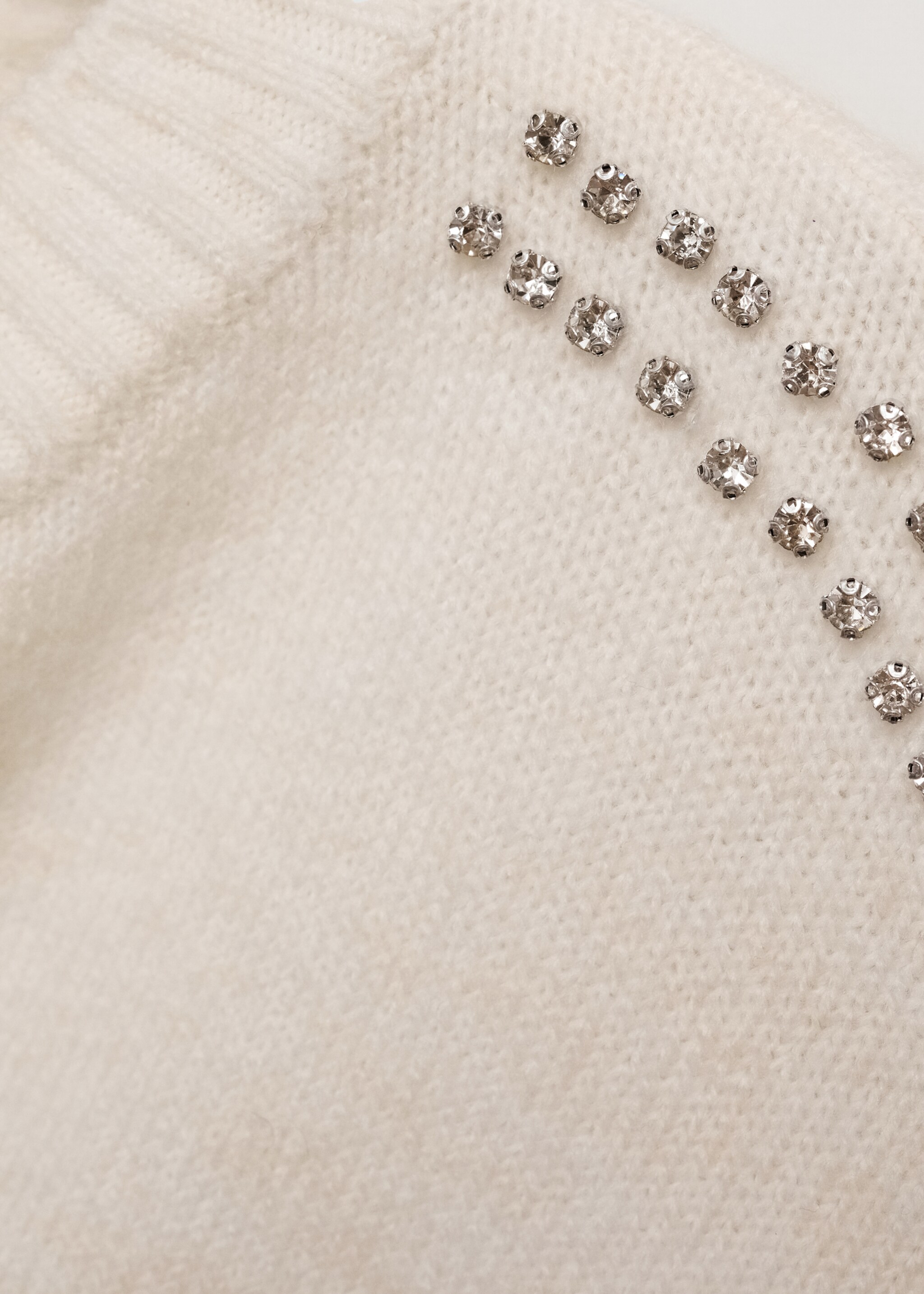 Pull-over maille détails brillants - Détail de l'article 8, Blanc. Ref: 77005671-00.