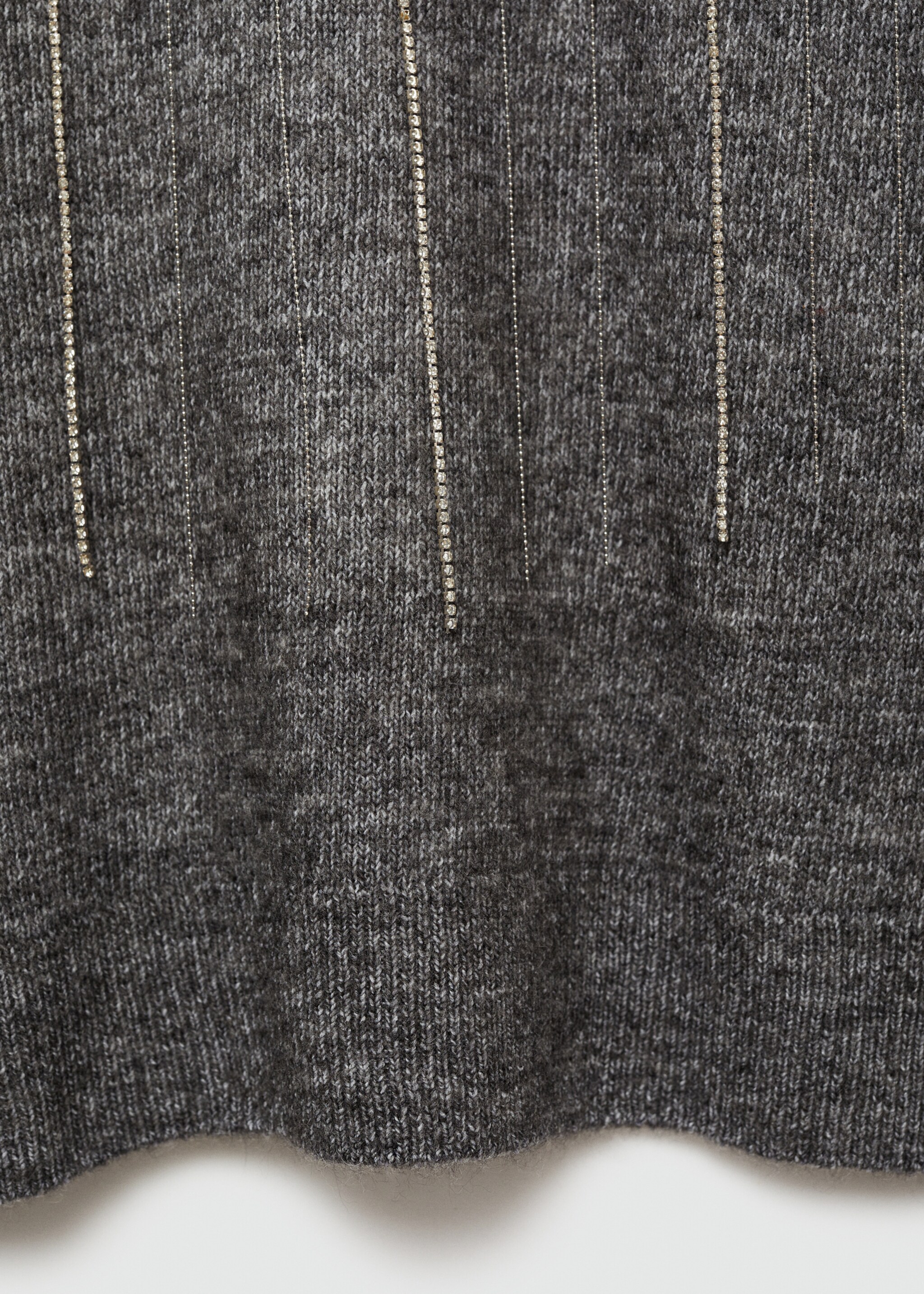 Gebreide trui met glitterdetail - Detail van het artikel 0, Grijs. Ref: 77005674-00.