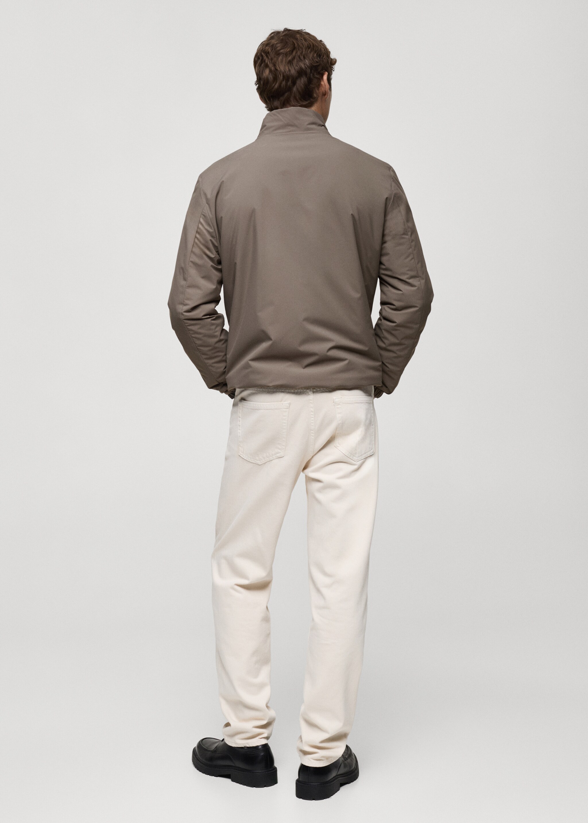 Reversibel, waterafstotend gewatteerd jasje - Achterkant van het artikel, Kaki. Ref: 77005966-00.