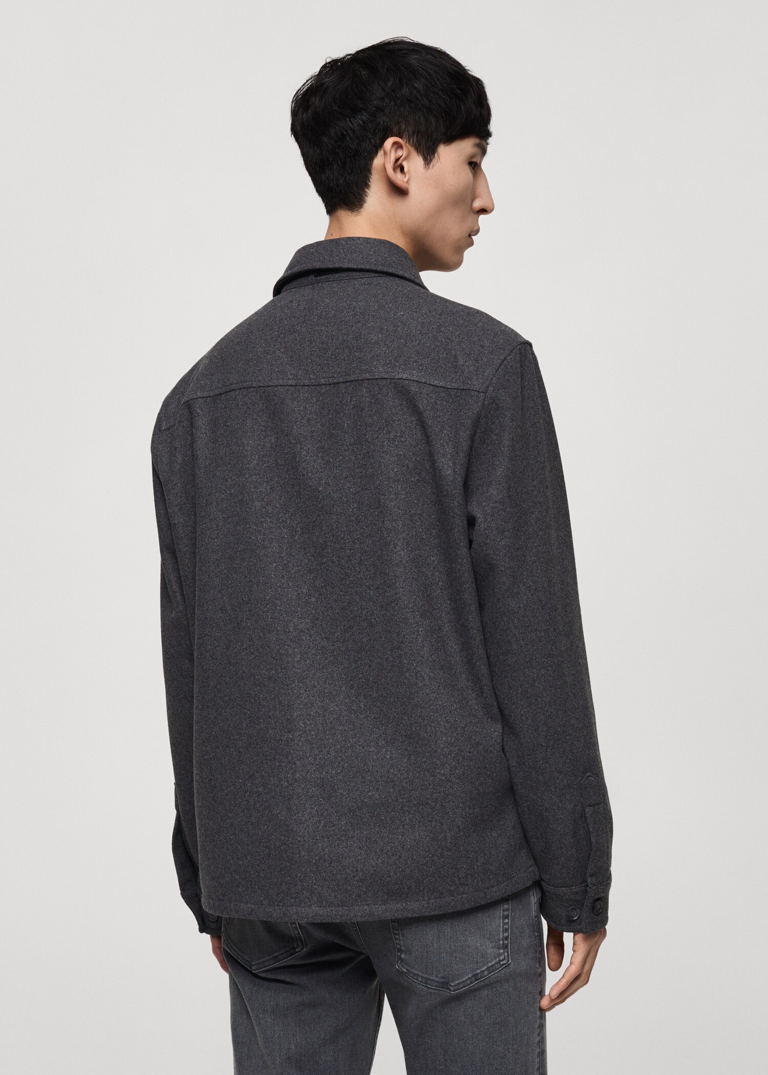 Woll-Overshirt mit Taschen - Rückseite des Artikels