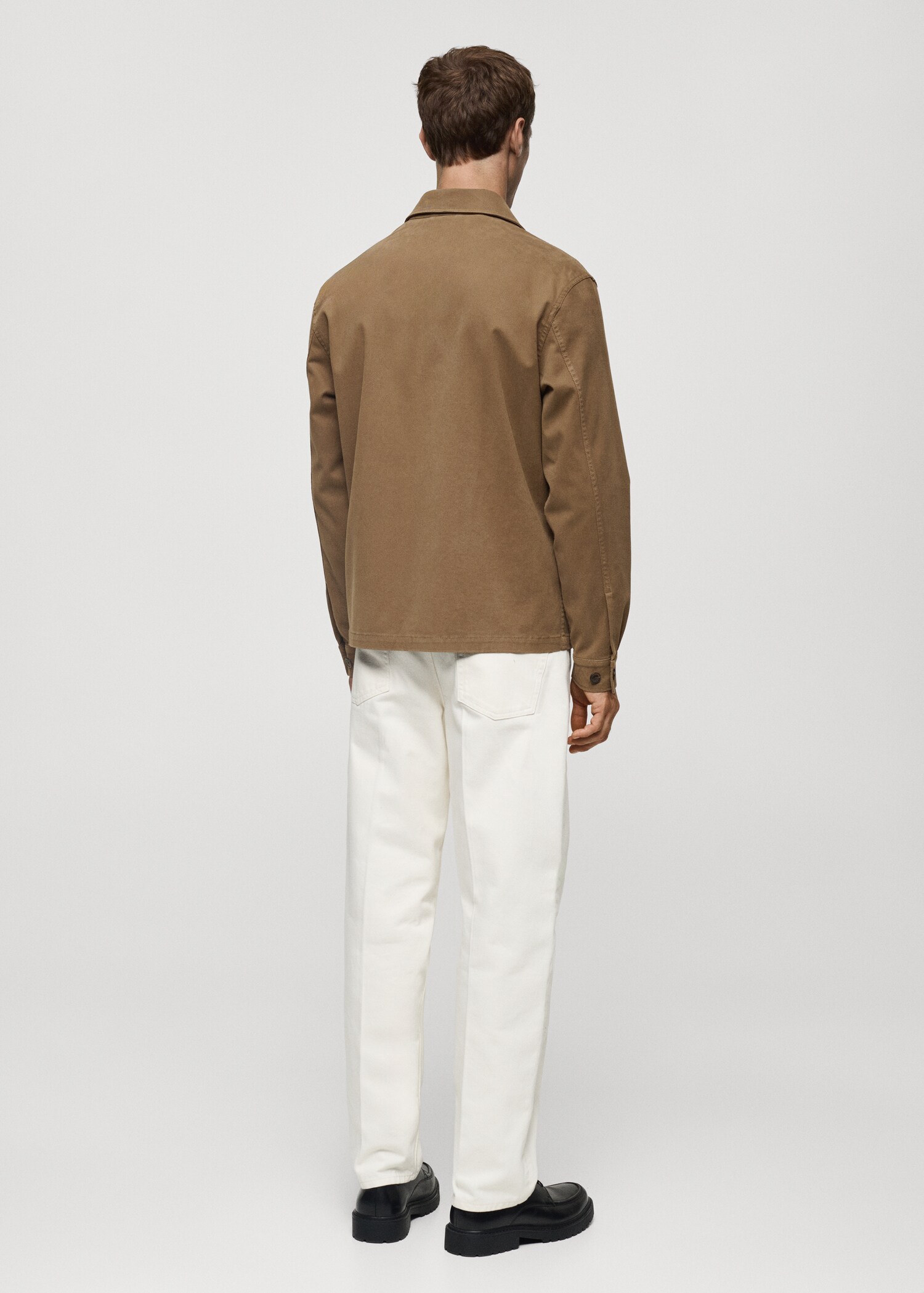 Twill cotton overshirt with pockets - Reverse of the article