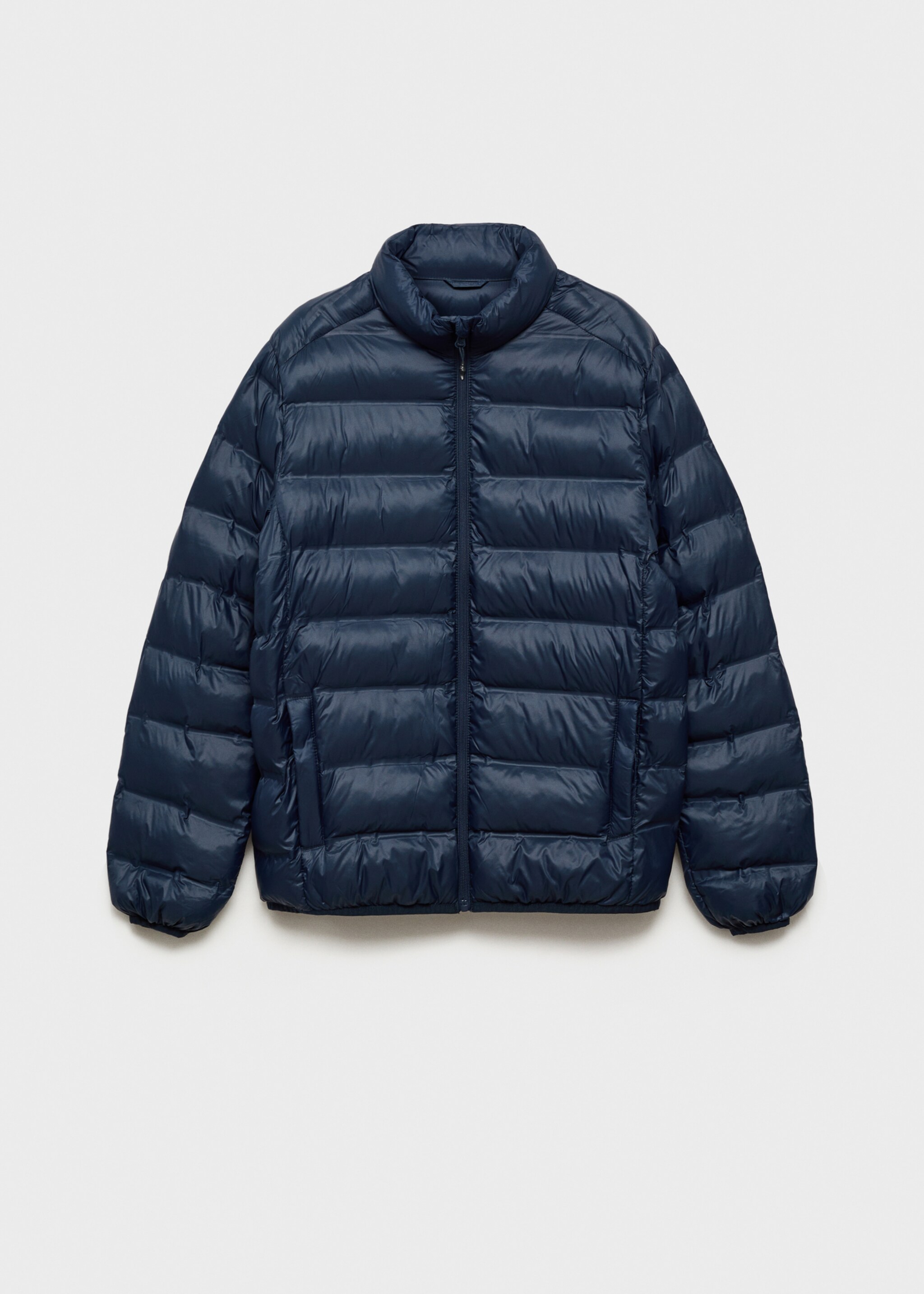 Side-zip puffer coat - Article without model, Dark Navy. Ref: 77005971-00.