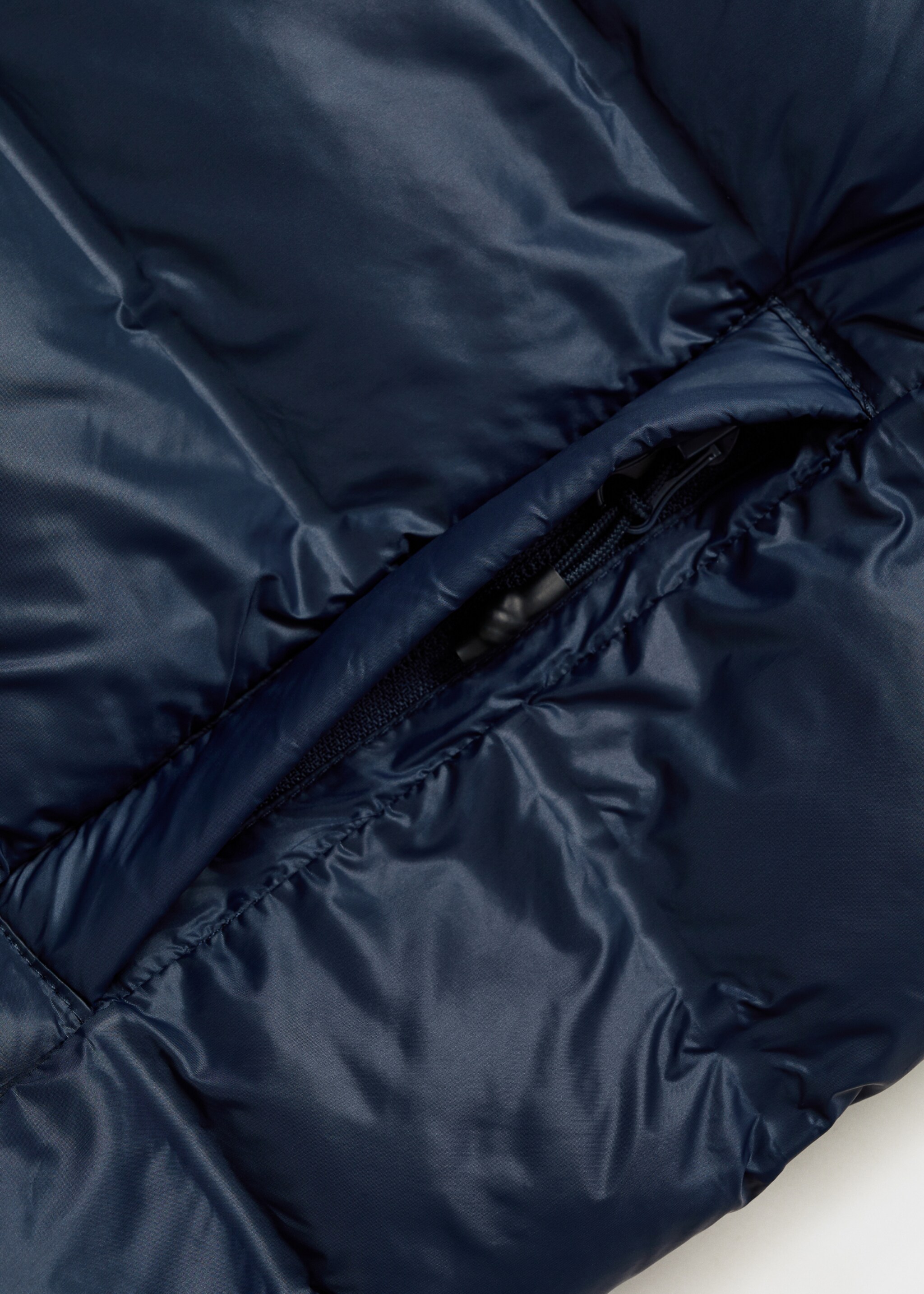 Side-zip puffer coat - Details of the article 0, Dark Navy. Ref: 77005971-00.