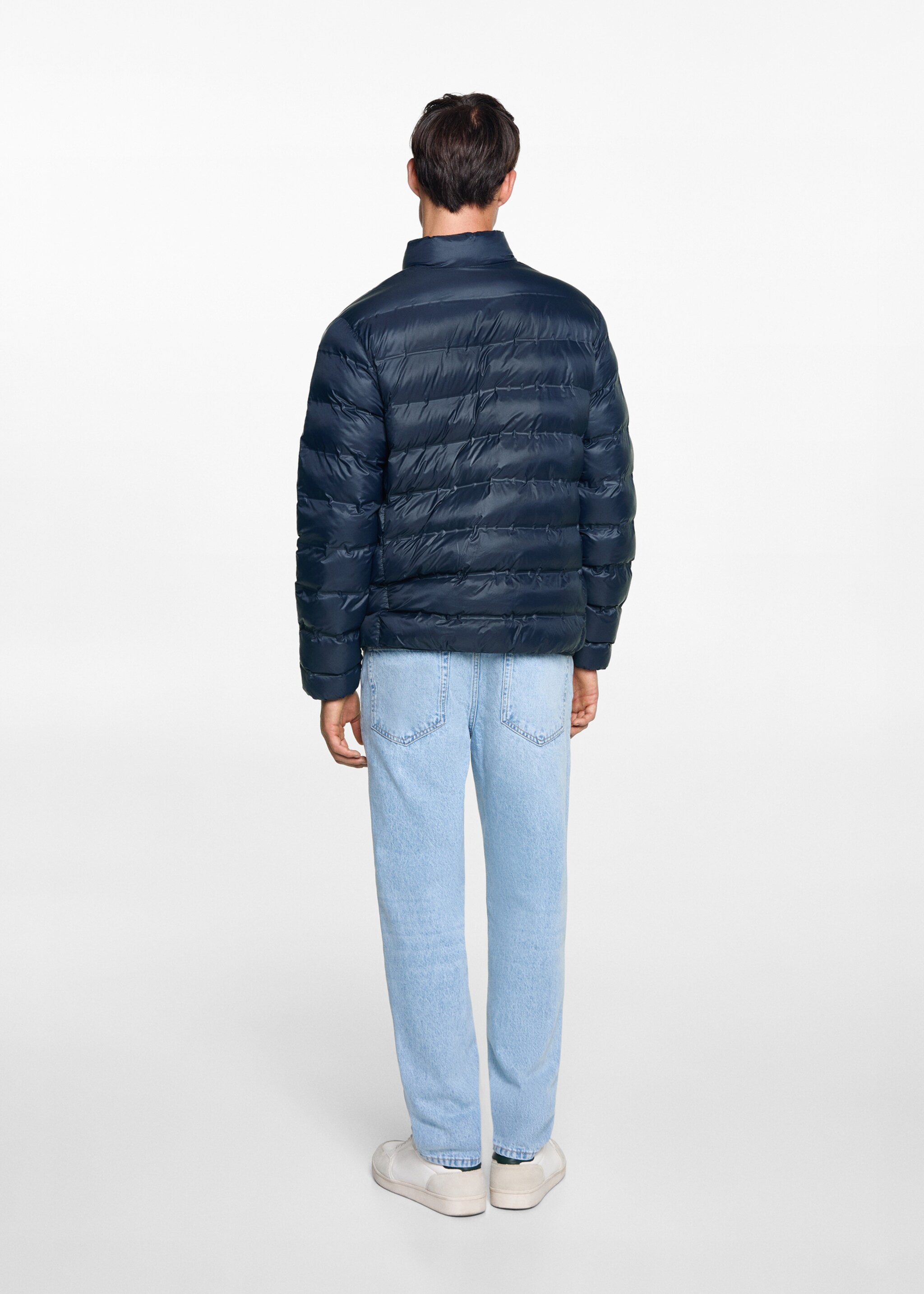 Side-zip puffer coat - Reverse of the article, Dark Navy. Ref: 77005971-00.