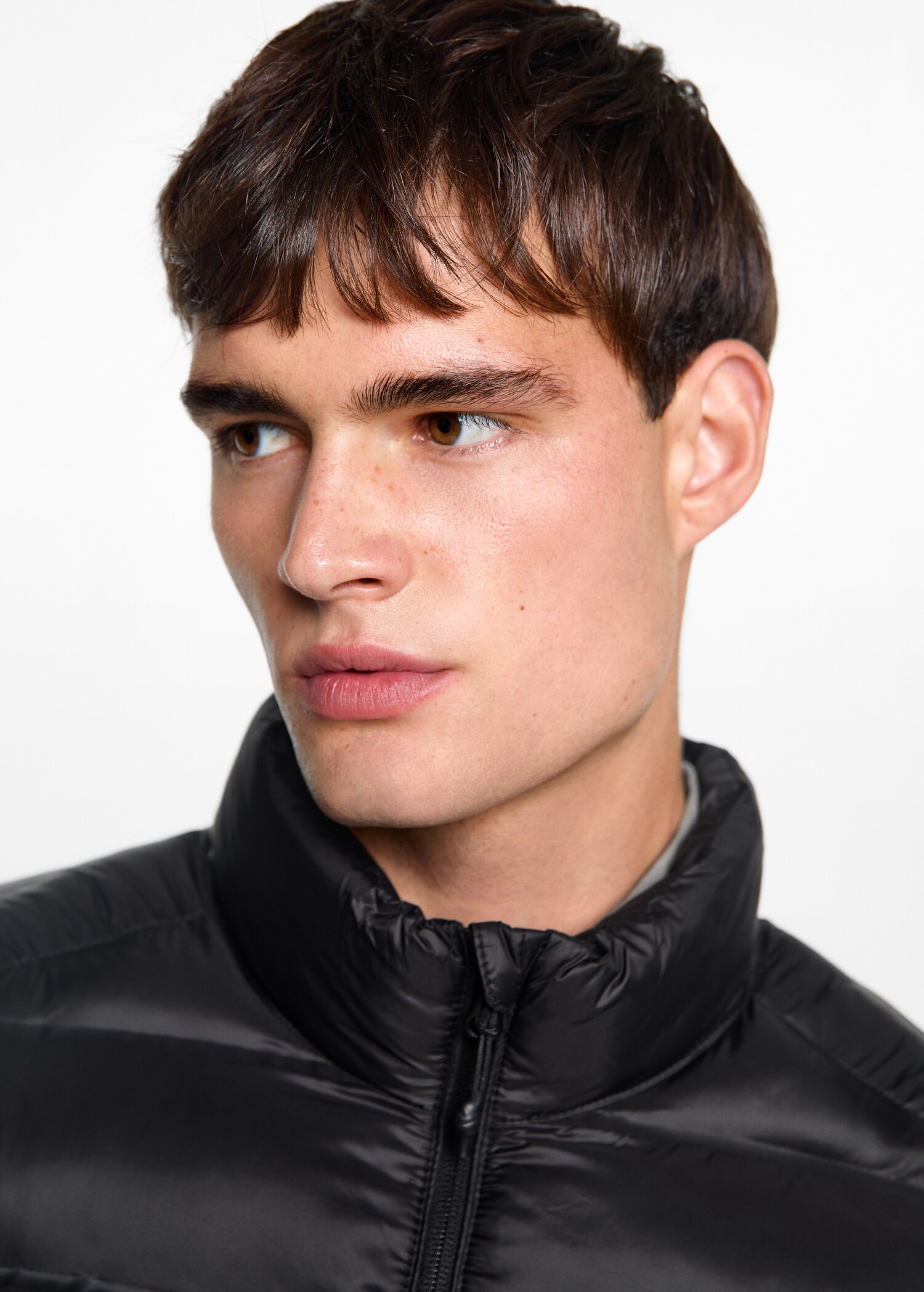 Side-zip quilted coat - Details of the article 1