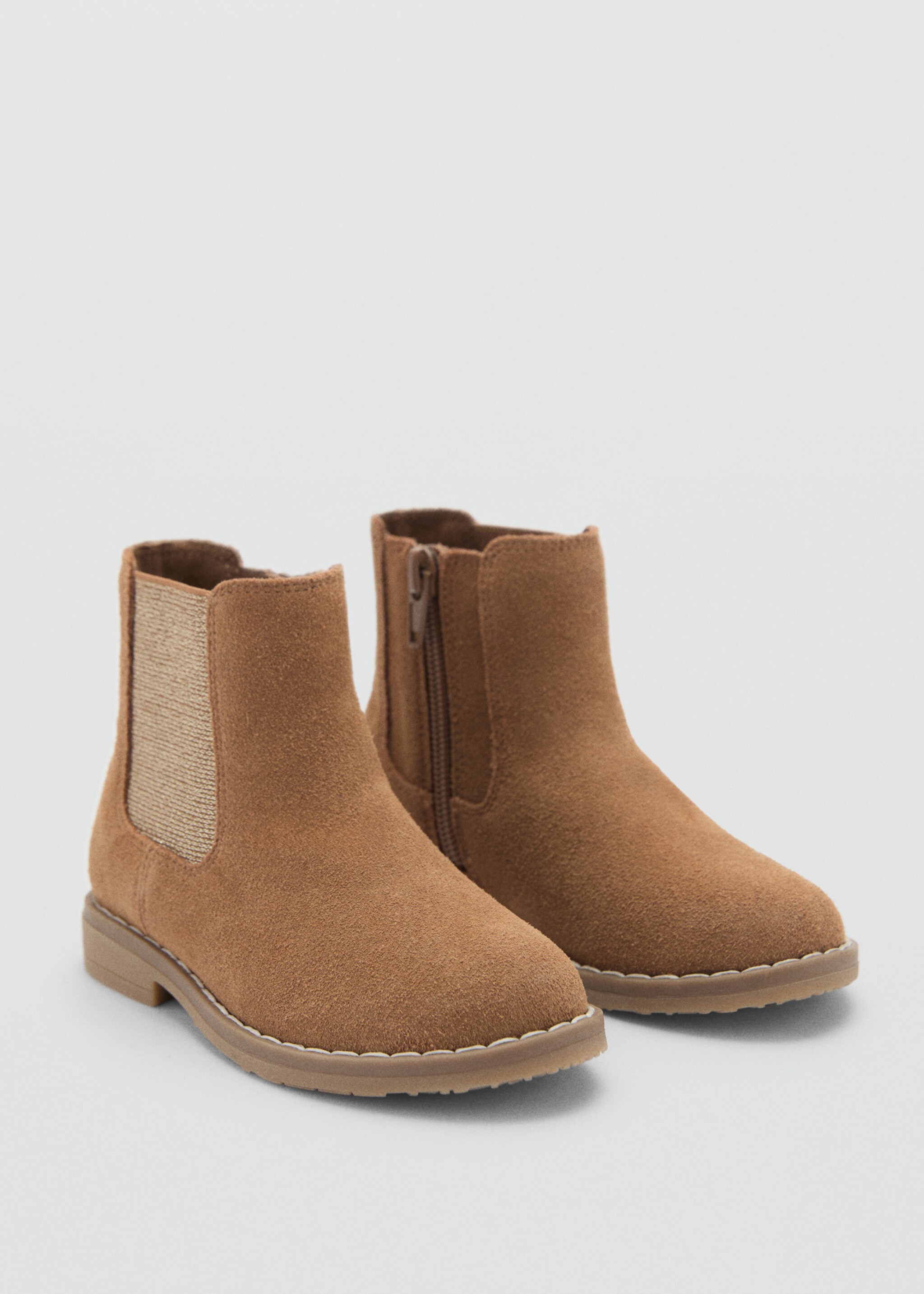 Flat leather ankle boots - Medium plane, Medium Brown. Ref: 77005973-00.