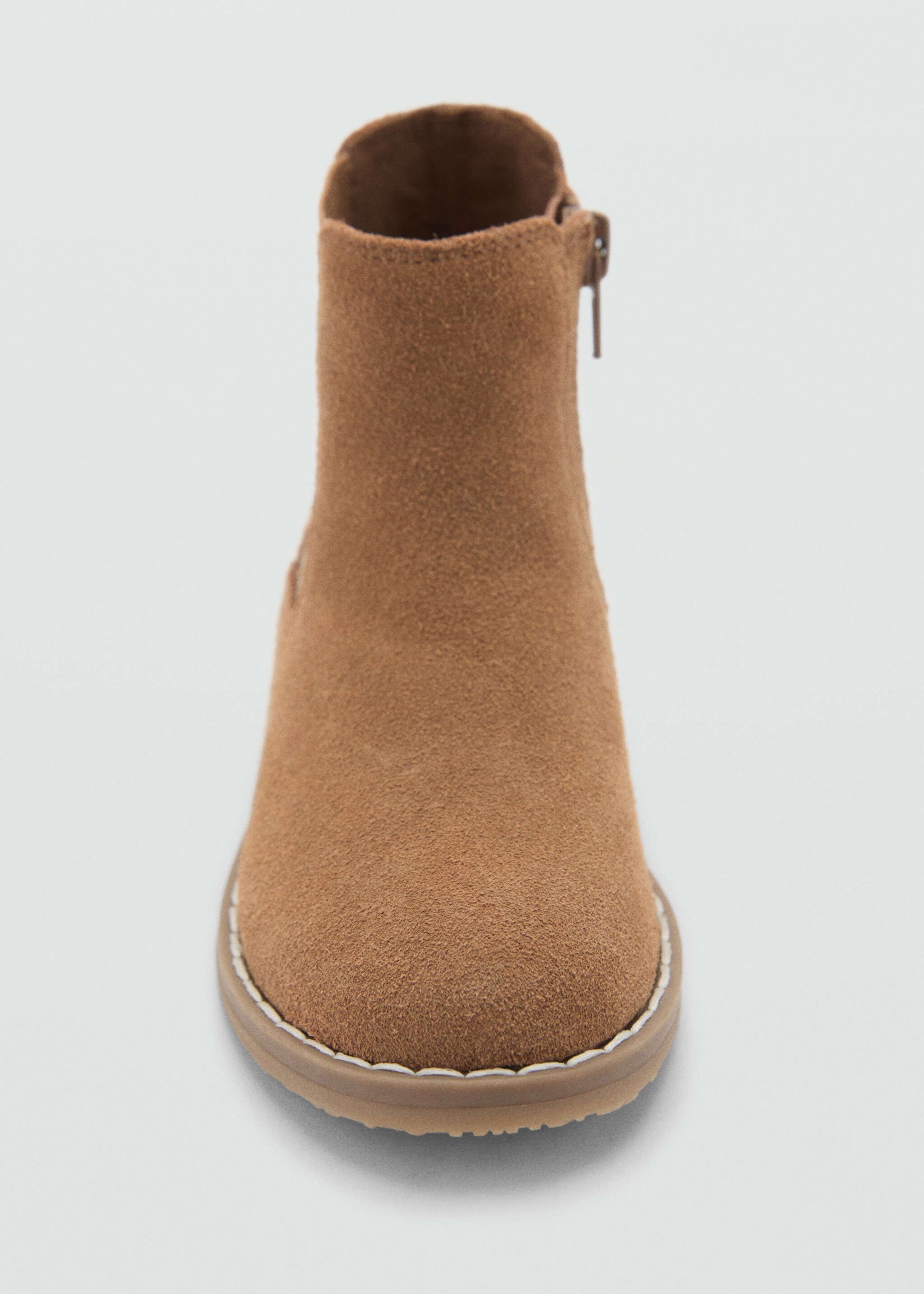 Flat leather ankle boots - Details of the article 2, Medium Brown. Ref: 77005973-00.