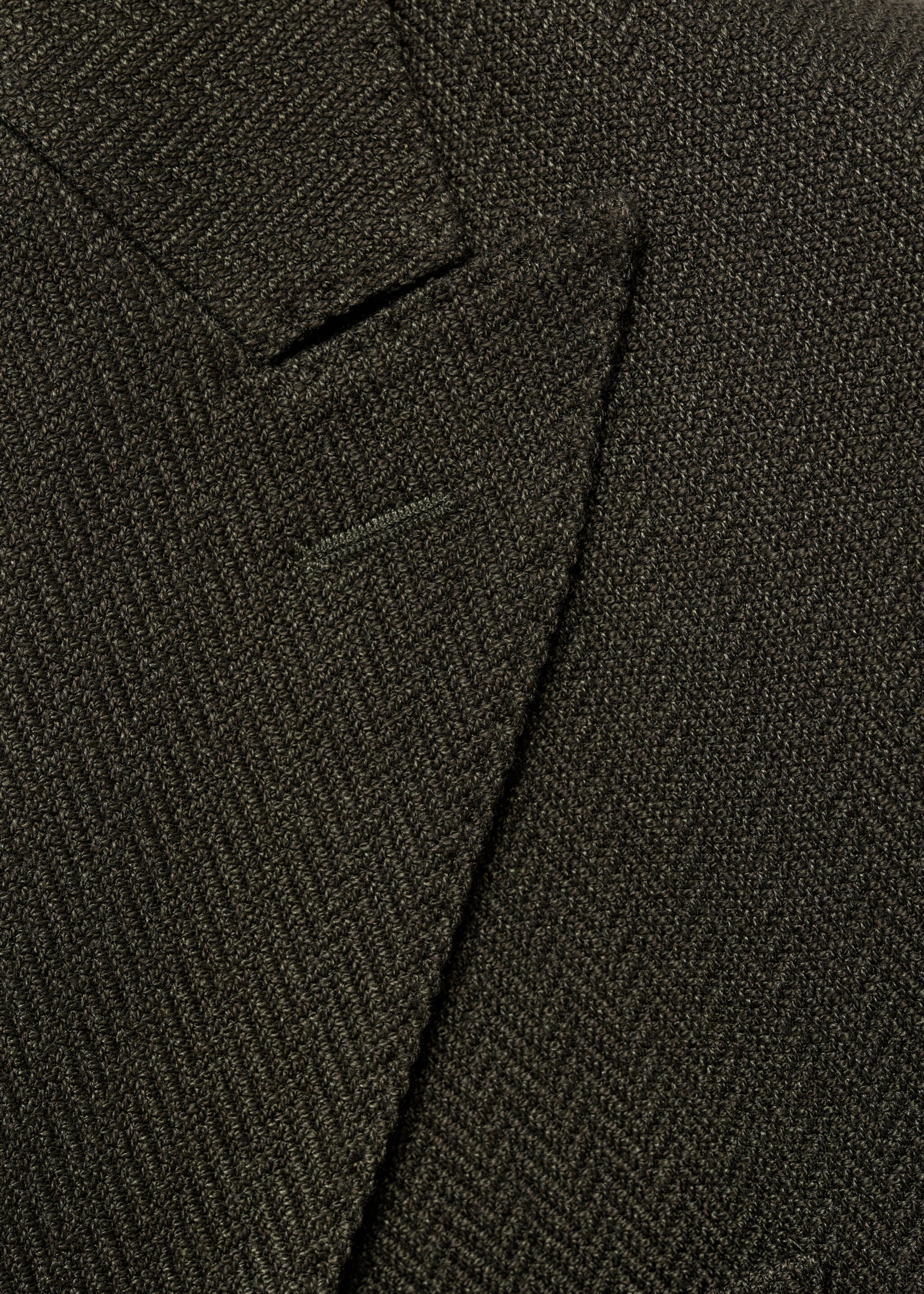 Herringbone slim-fit double-breasted jacket - Details of the article 8, Green. Ref: 77005974-00.