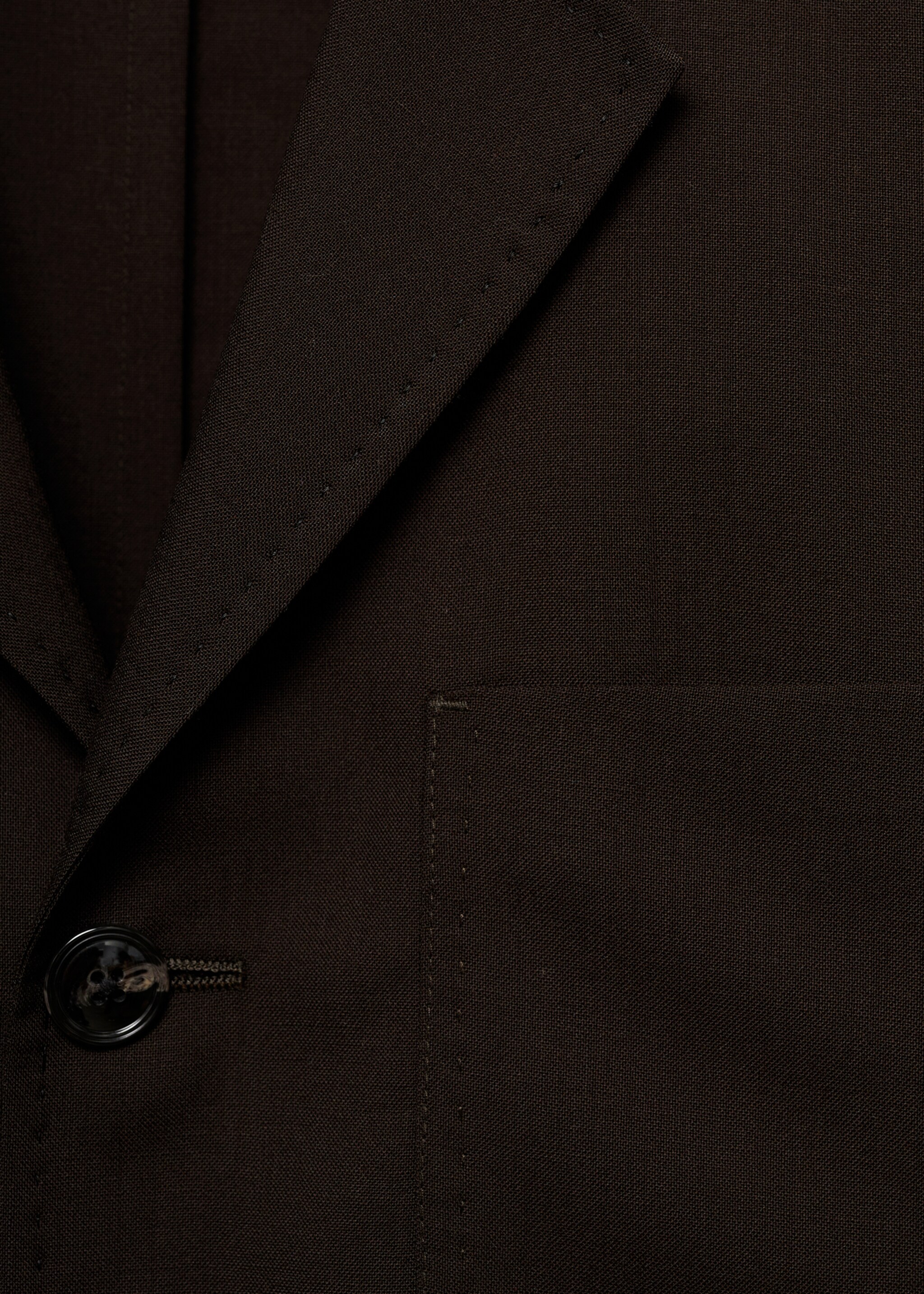 Blazer de fato de 100% lã slim fit - Pormenor do artigo 0, Castanho. Ref: 77005976-00.