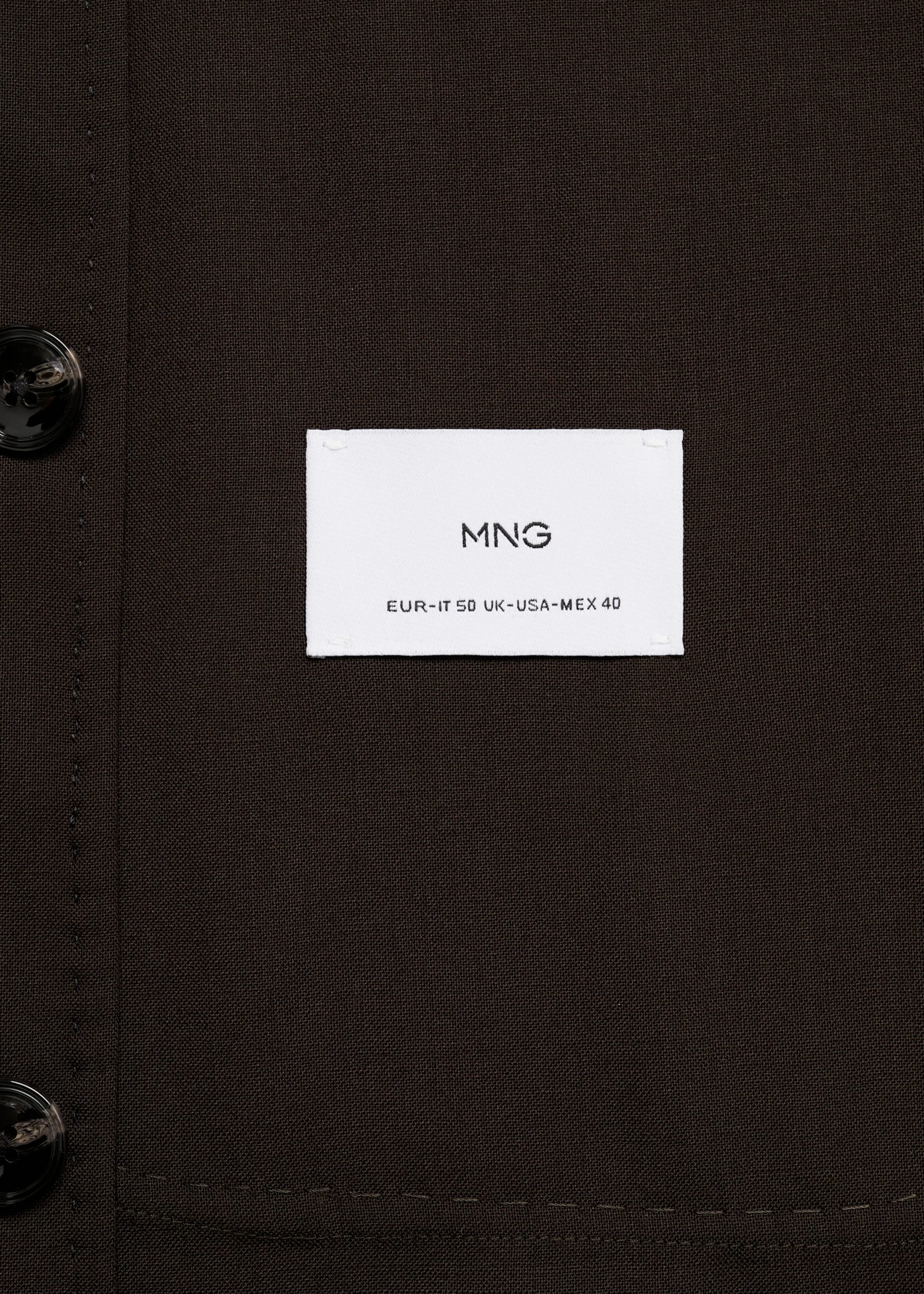 Blazer de fato de 100% lã slim fit - Pormenor do artigo 8, Castanho. Ref: 77005976-00.