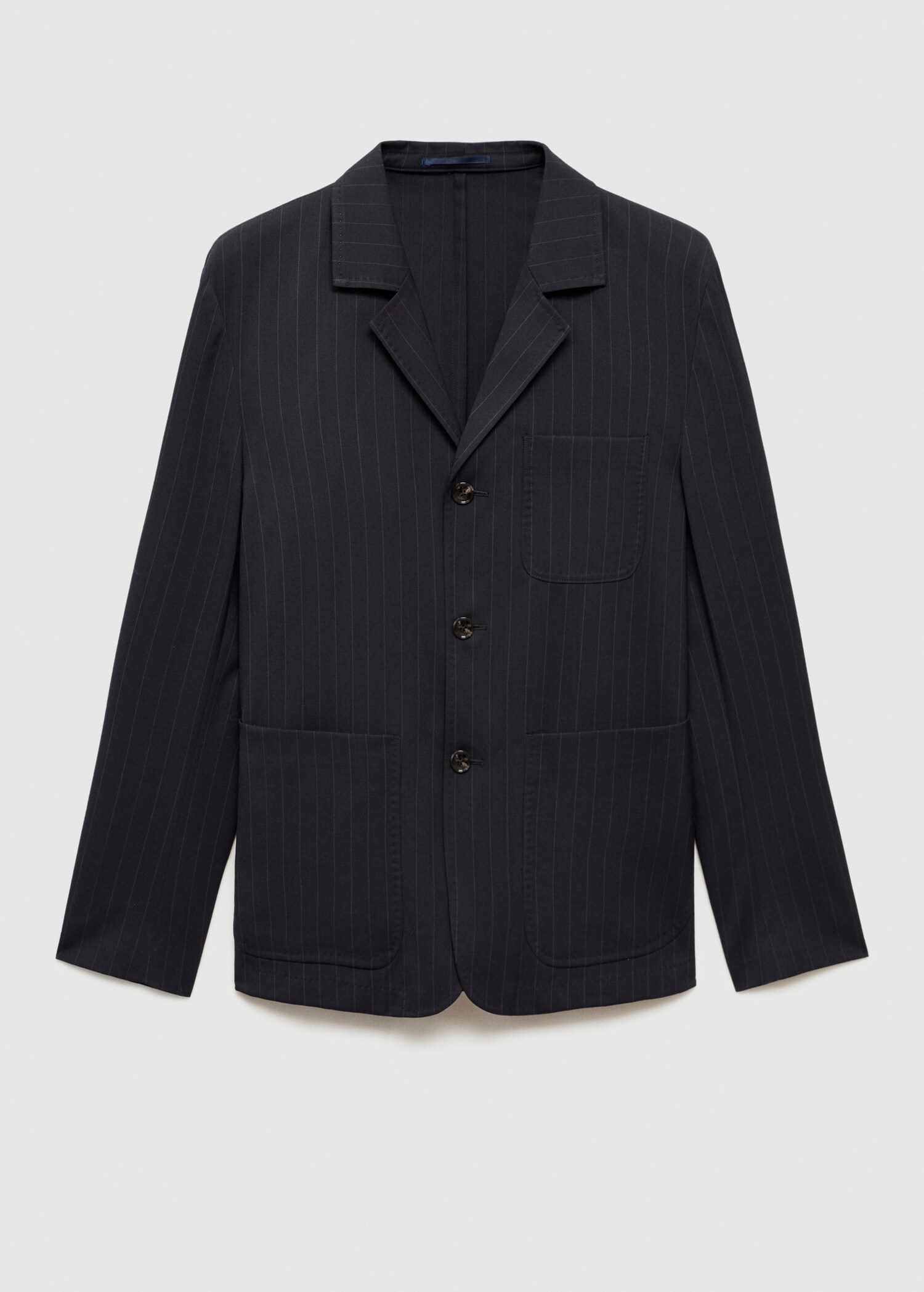 Gestreept wollen slim-fit colbert - Artikel zonder model