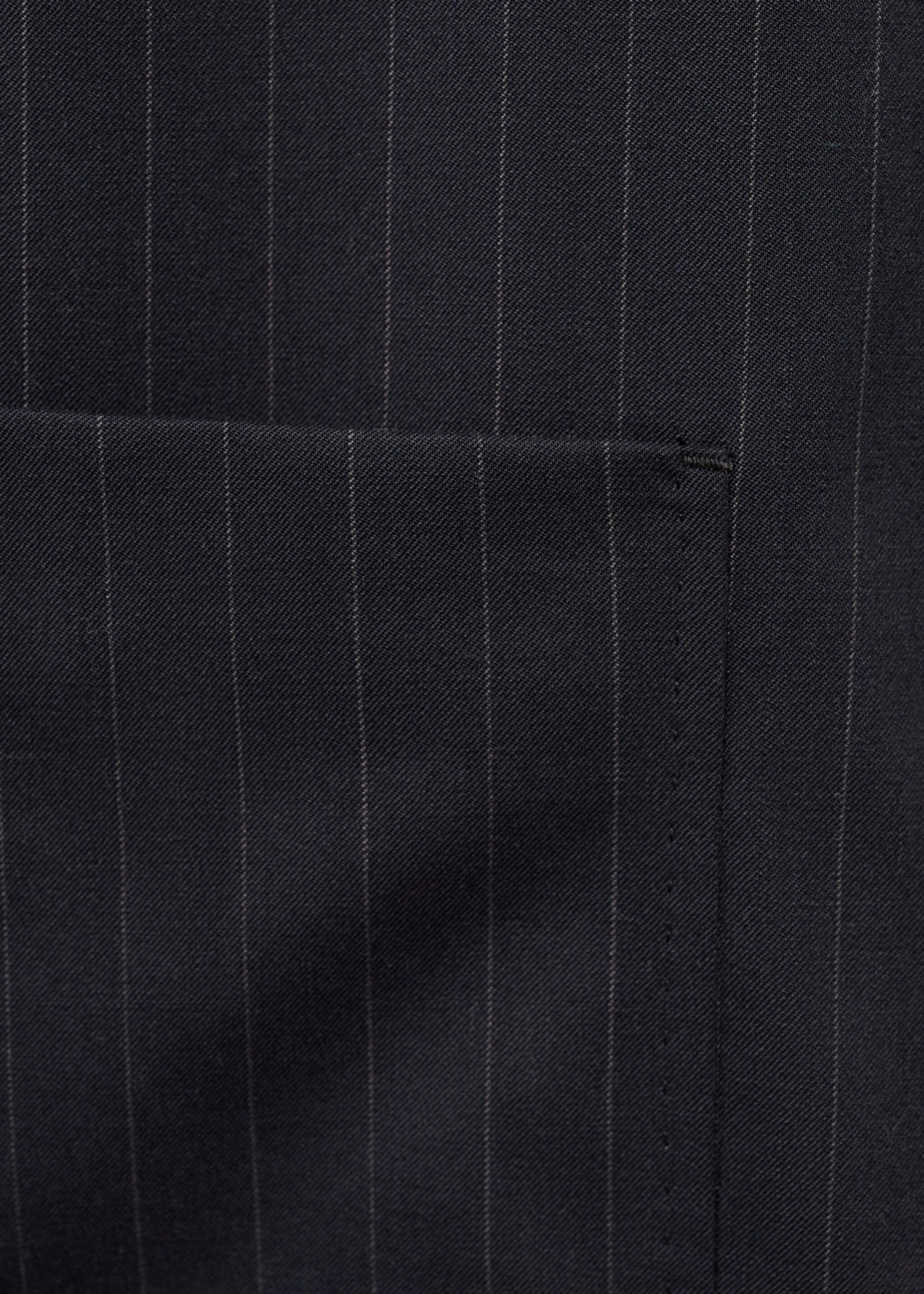 Slim Fit-Sakko aus Wolle mit Streifen - Detail des Artikels 0, Dunkles Marineblau. Ref: 77005977-00.