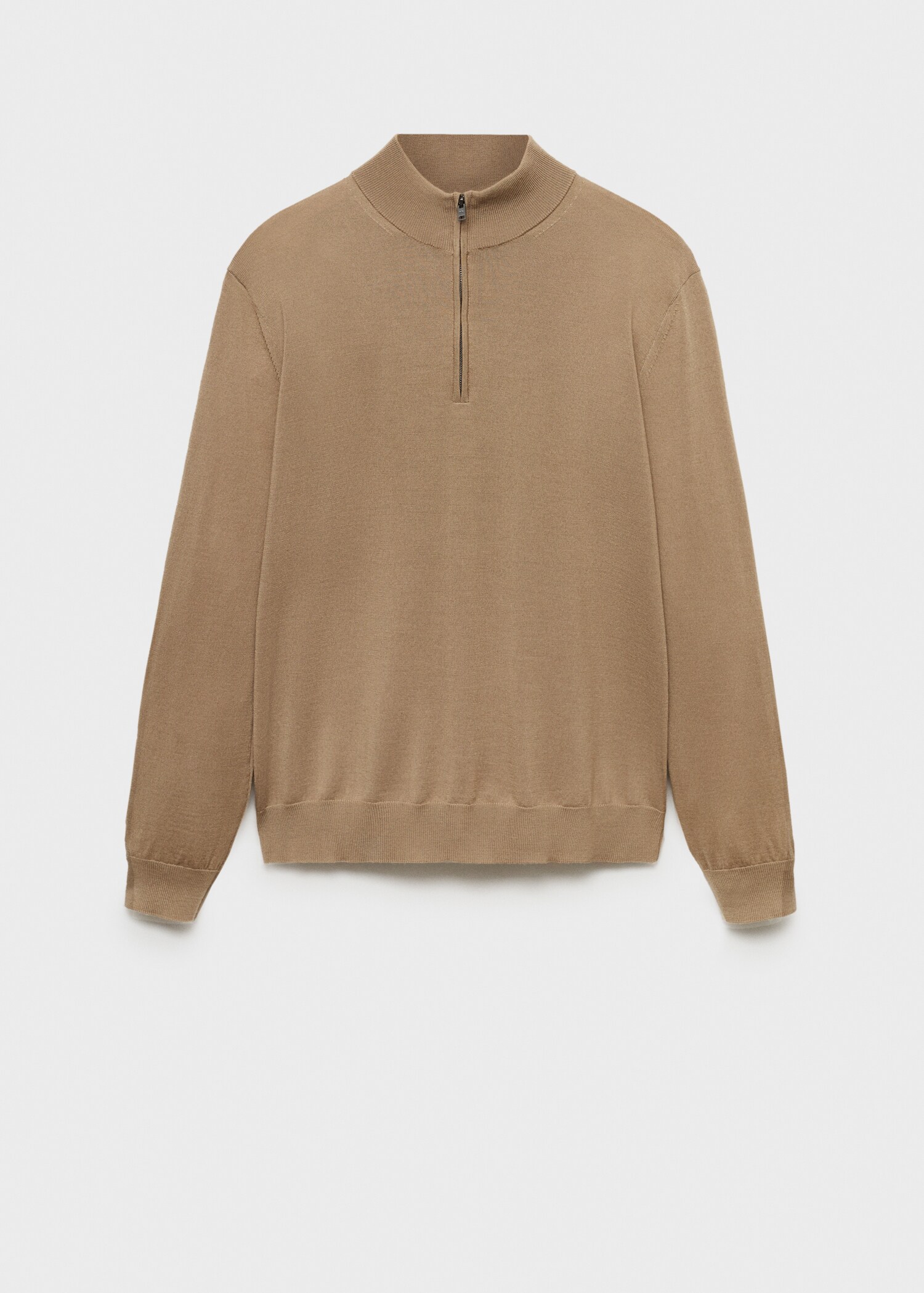 Pull-over 100 % laine mérinos col zippé - Article sans modèle