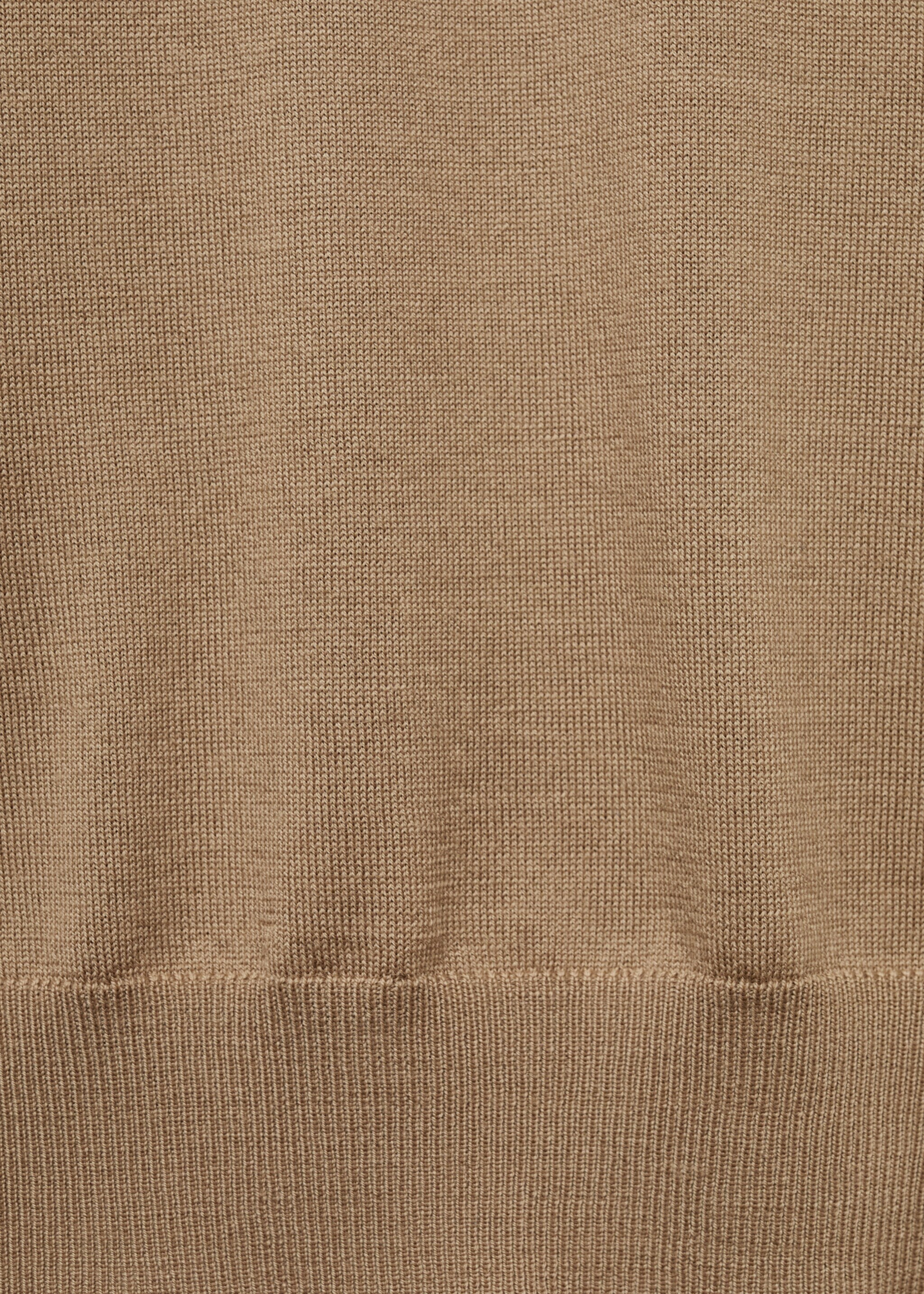 Sweter z golfem na zamek ze 100% wełny merynosa - Szczegóły artykułu 0, Piaskowy. Ref: 77005979-00.