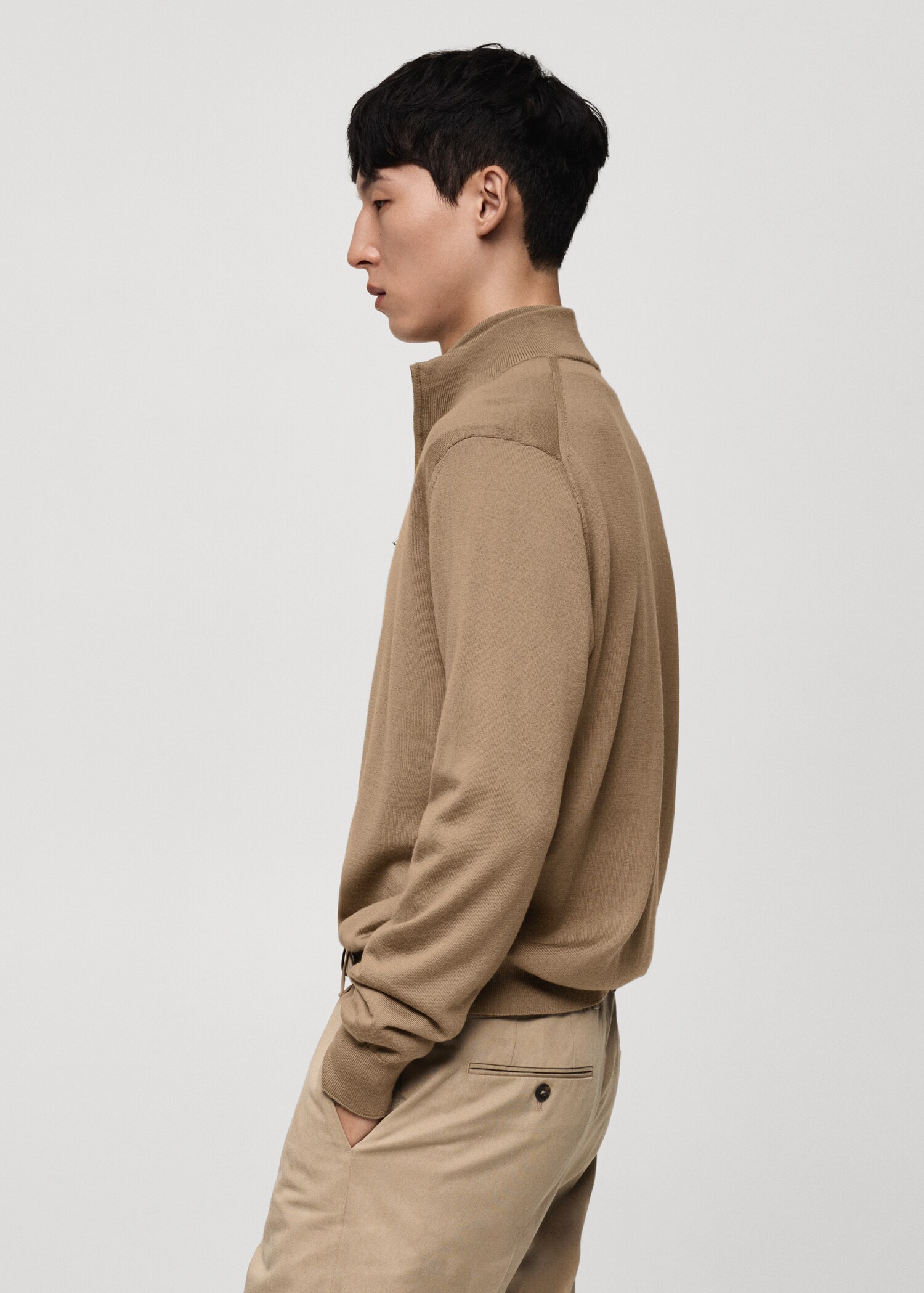 Pull-over 100 % laine mérinos col zippé - Détail de l'article 2