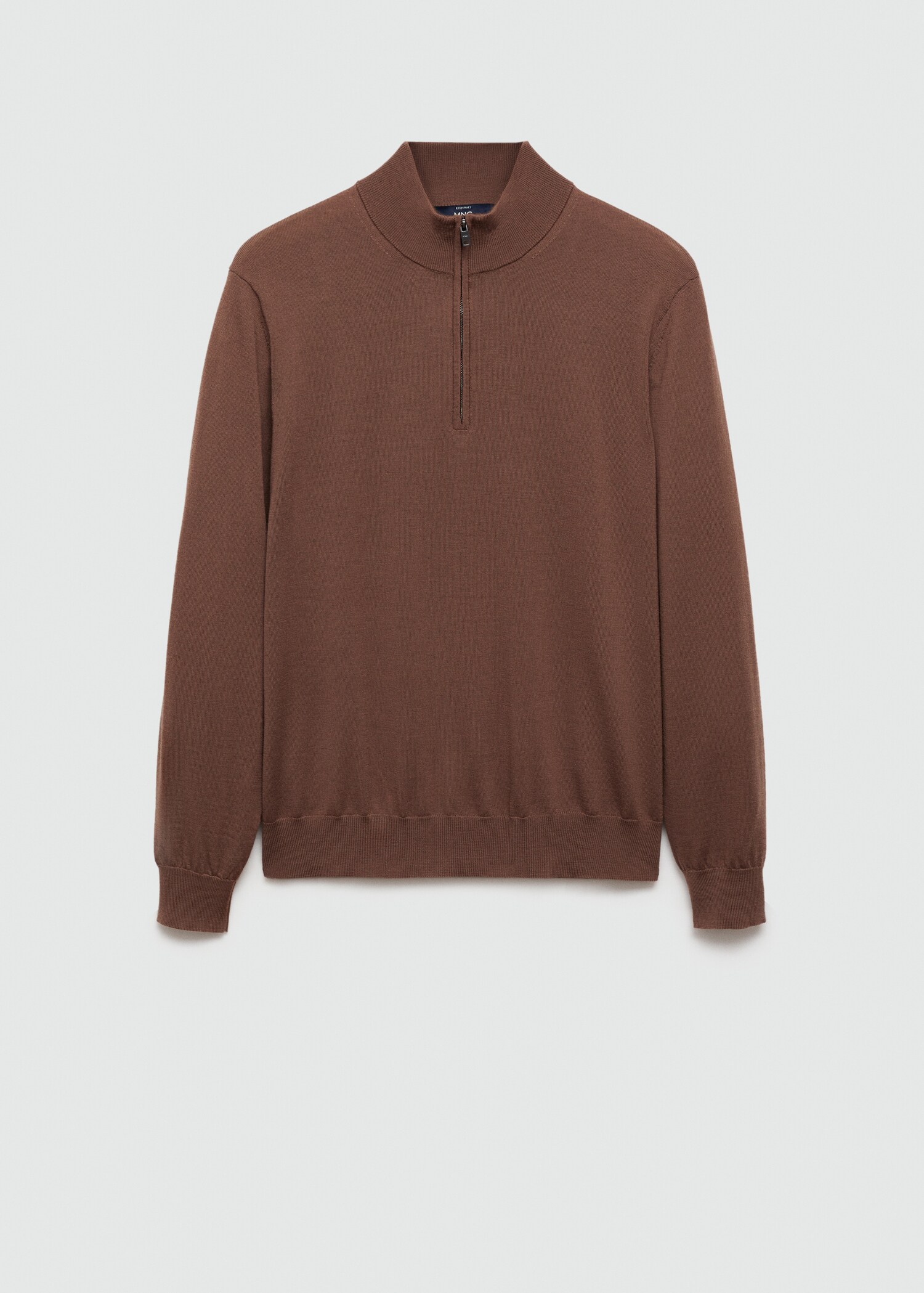 Pull-over 100 % laine mérinos col zippé - Article sans modèle