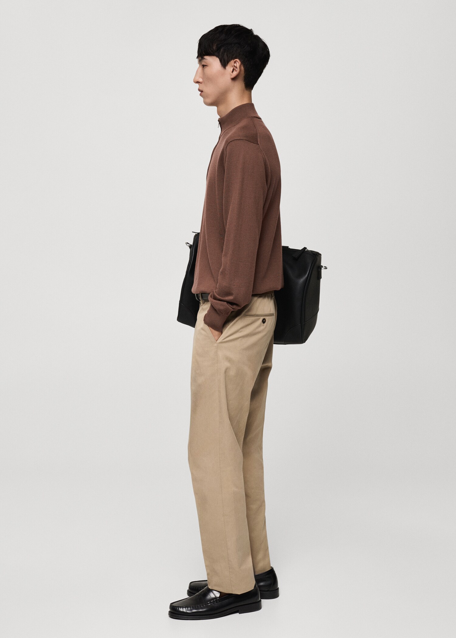 Pull-over 100 % laine mérinos col zippé - Détail de l'article 6