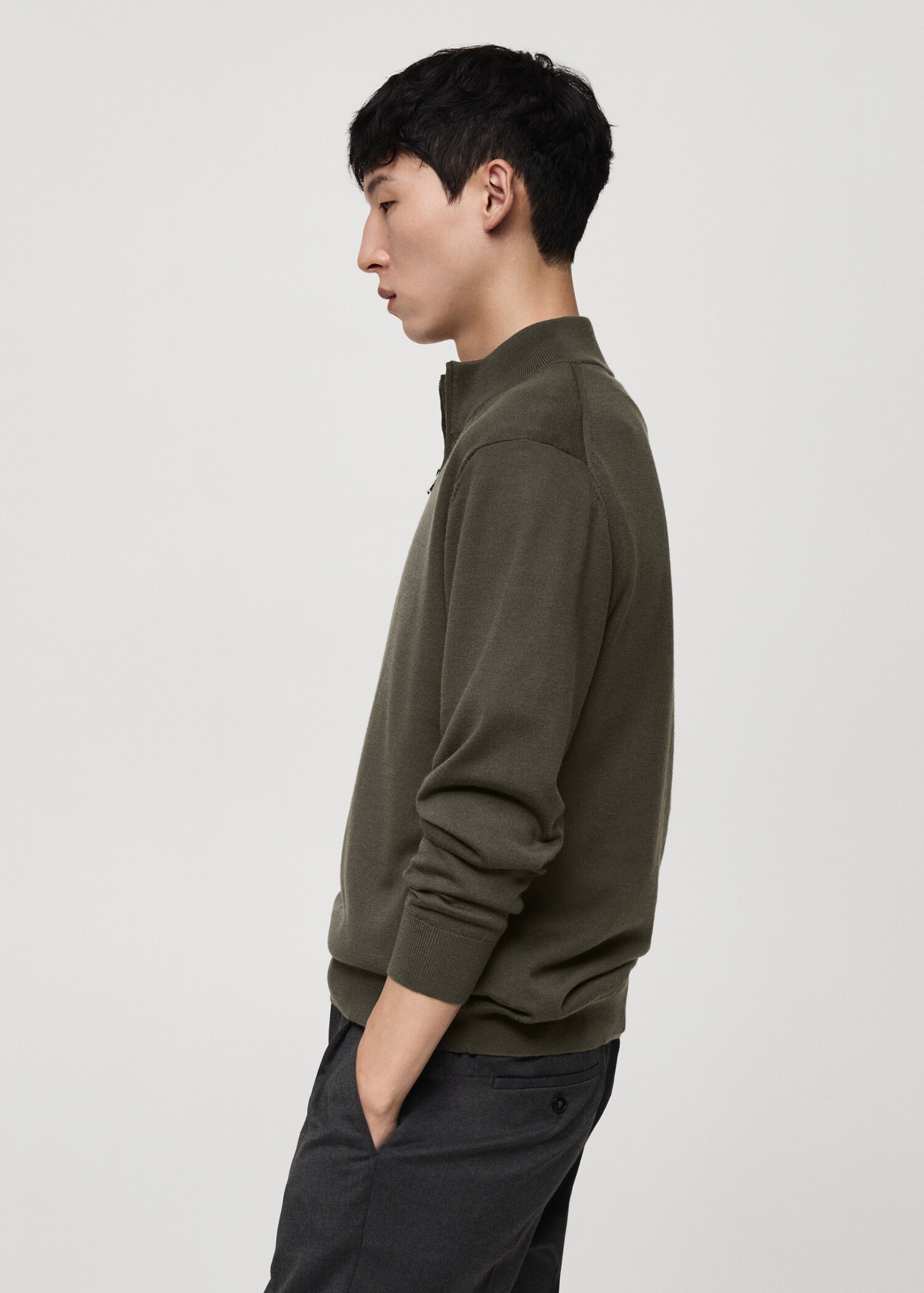 Pull-over 100 % laine mérinos col zippé - Détail de l'article 2