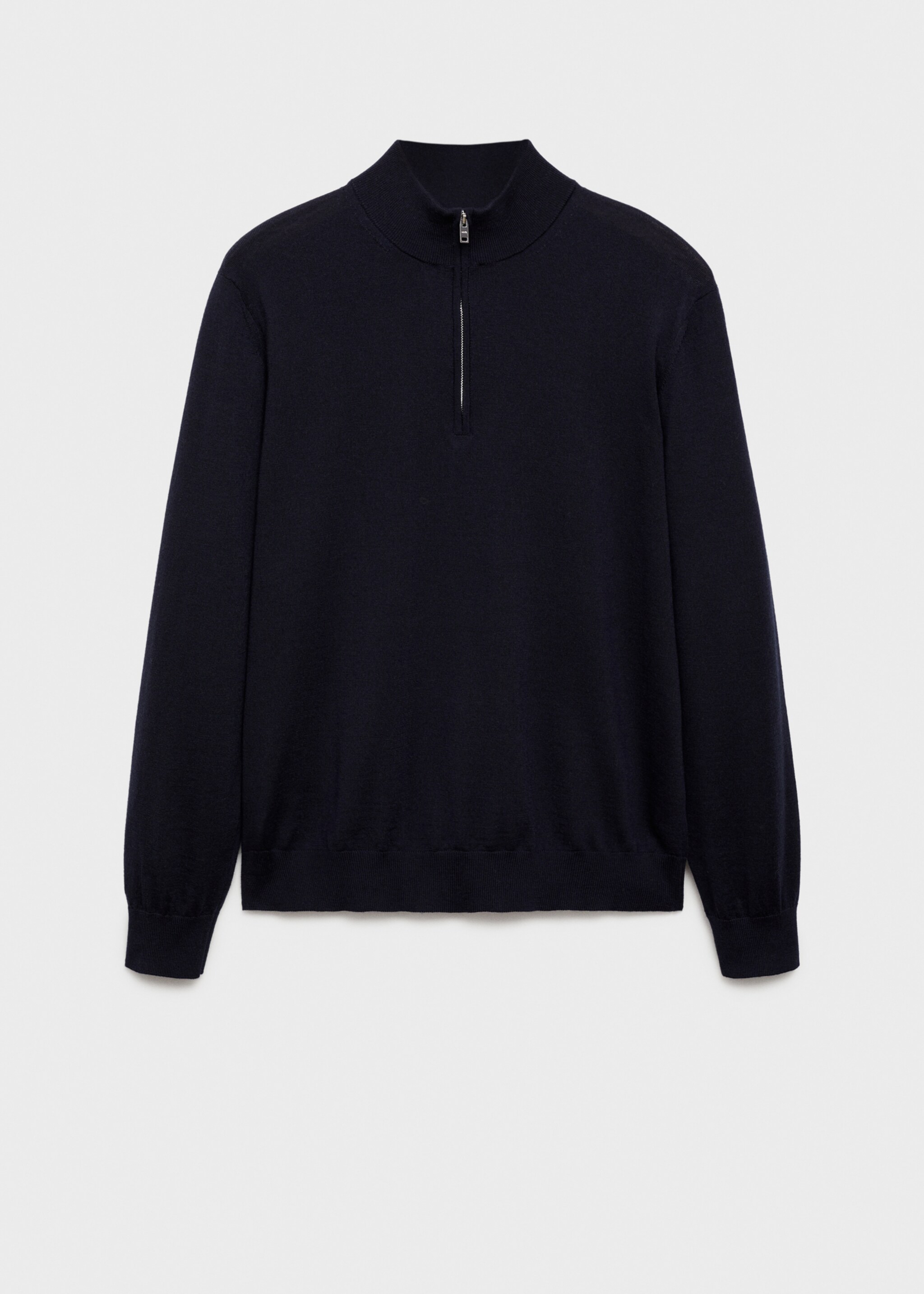 Jersey 100% lana merino cuello cremallera - Artículo sin modelo, Azul marino oscuro. Ref: 77005979-00.