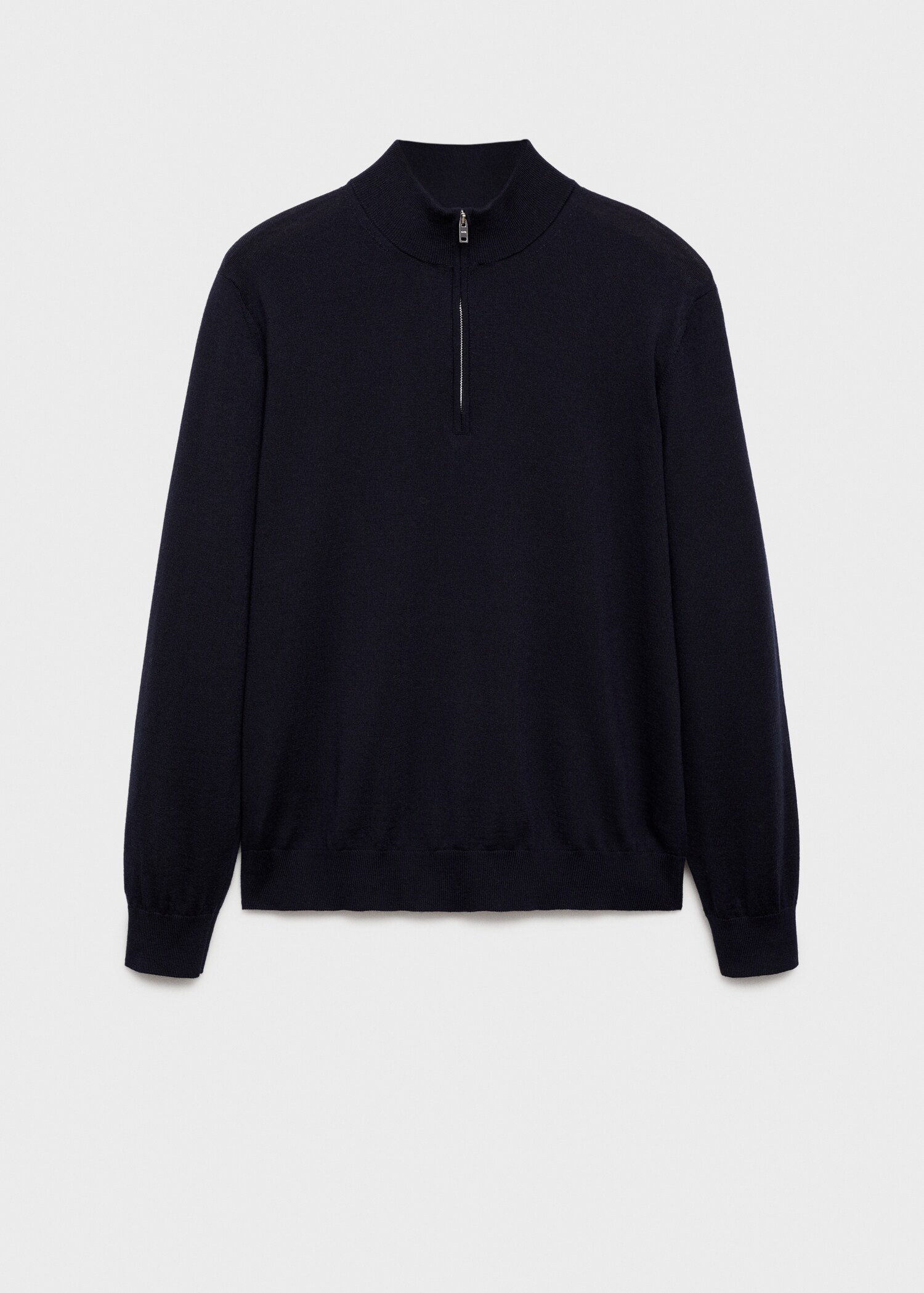 Pull-over 100 % laine mérinos col zippé - Article sans modèle