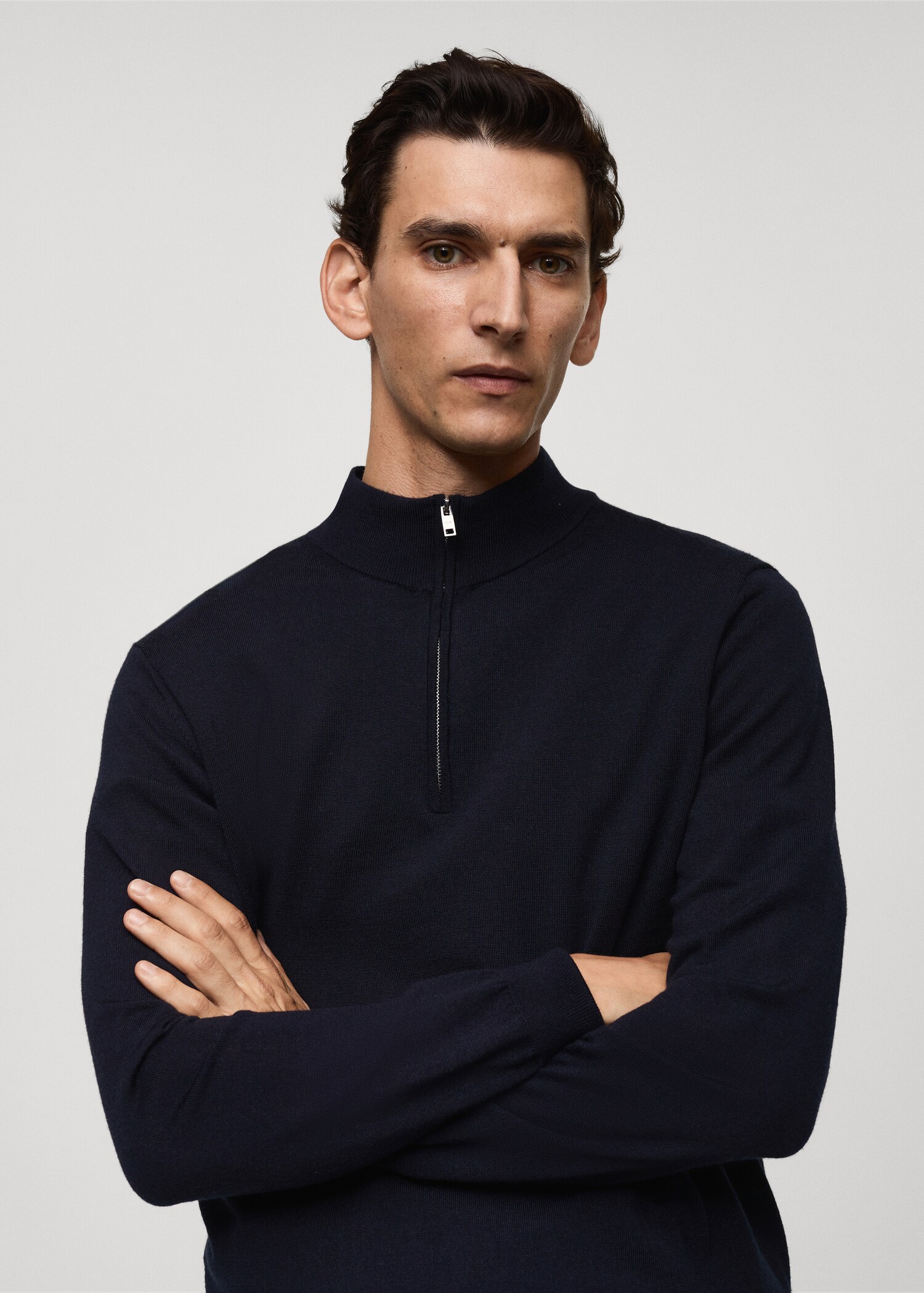 Pull-over 100 % laine mérinos col zippé - Détail de l'article 1