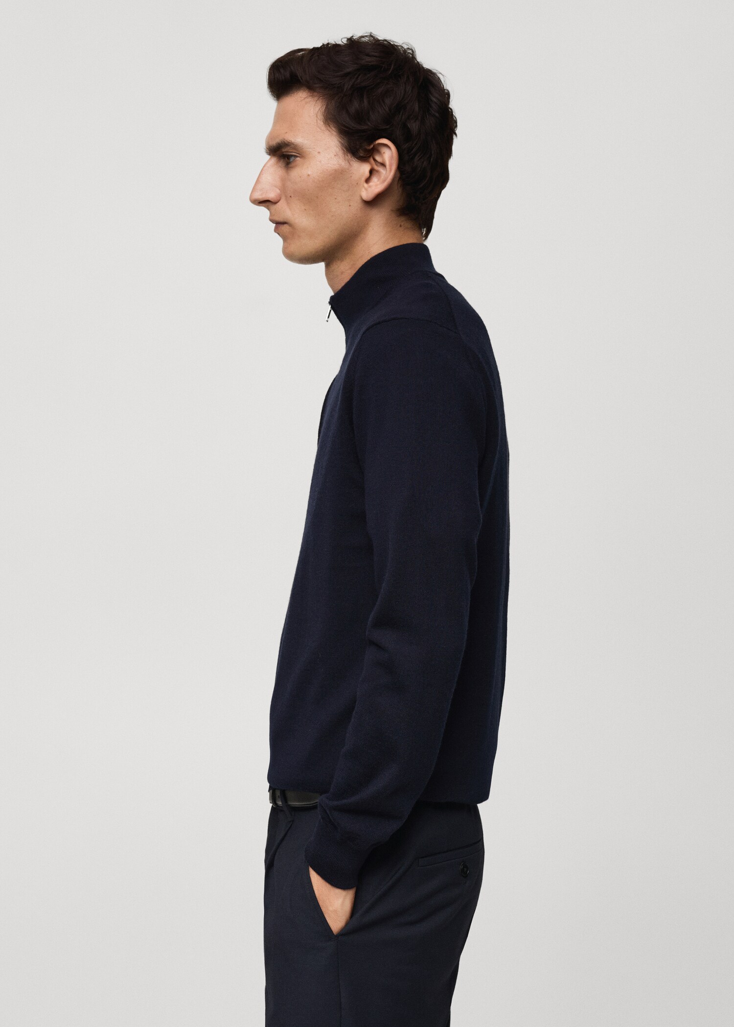 Pull-over 100 % laine mérinos col zippé - Détail de l'article 6