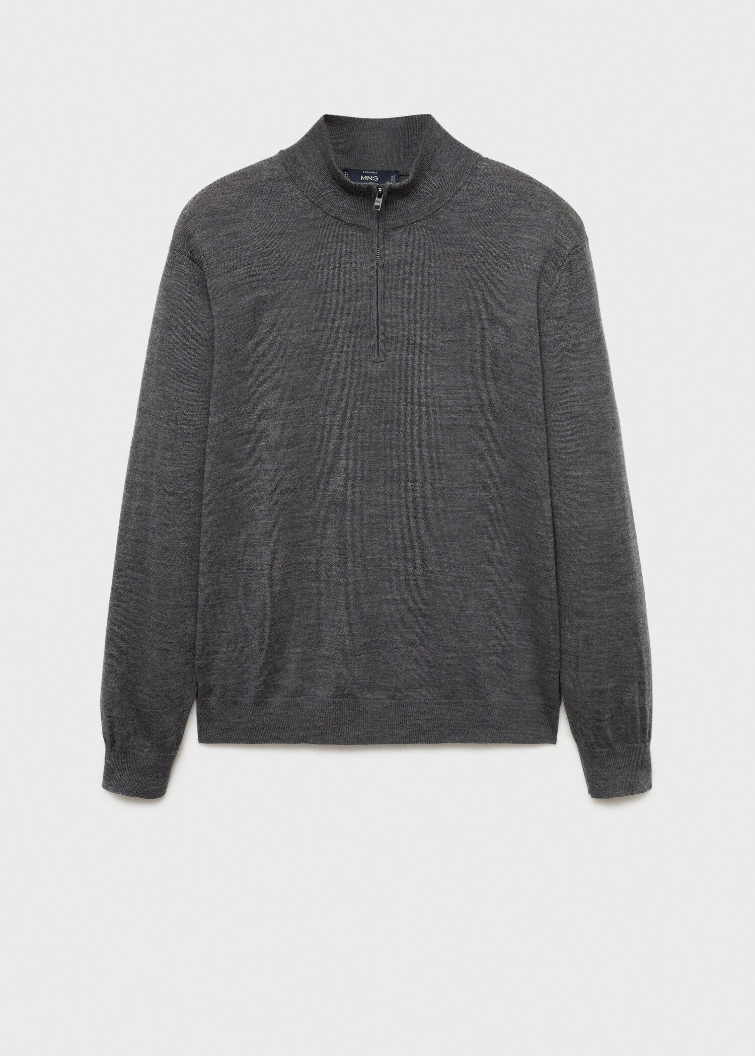 Pull-over 100 % laine mérinos col zippé - Article sans modèle