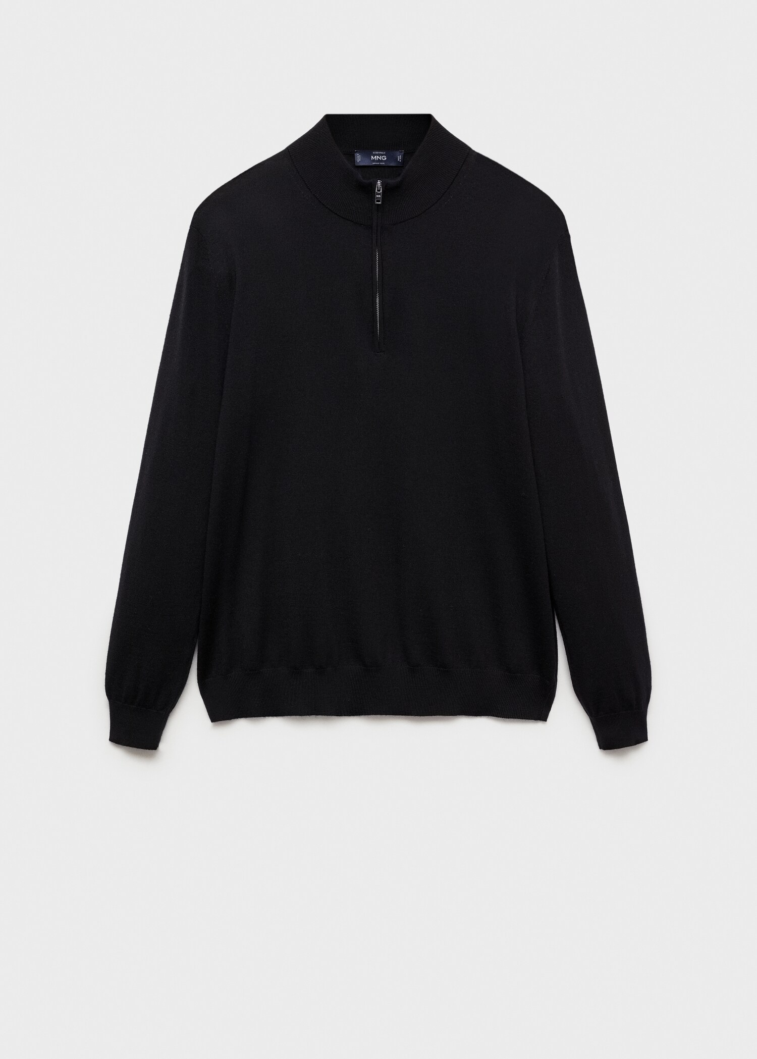 Pull-over 100 % laine mérinos col zippé - Article sans modèle