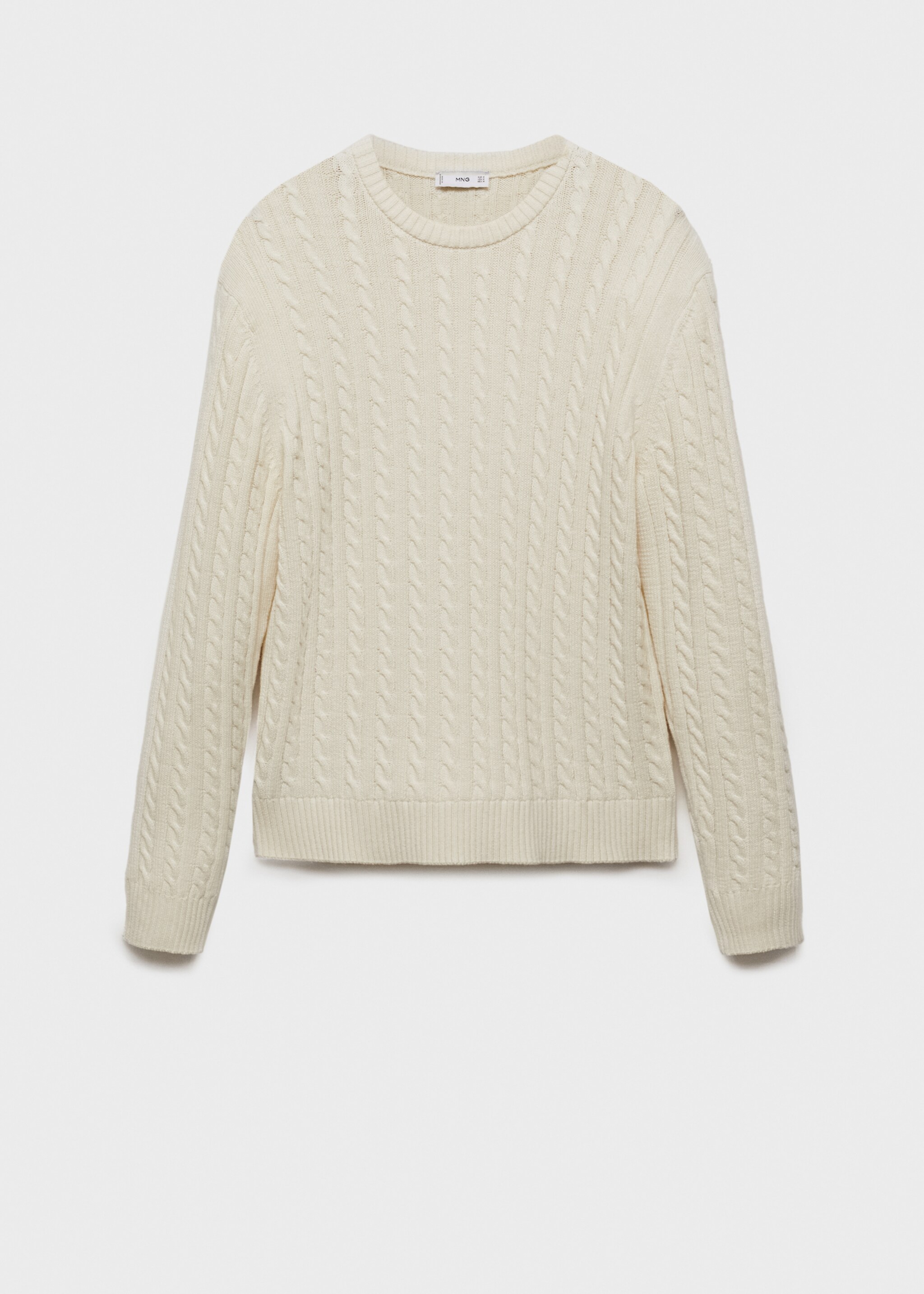 Cable-knit cotton-blend sweater - Article without model, Off White. Ref: 77005980-00.