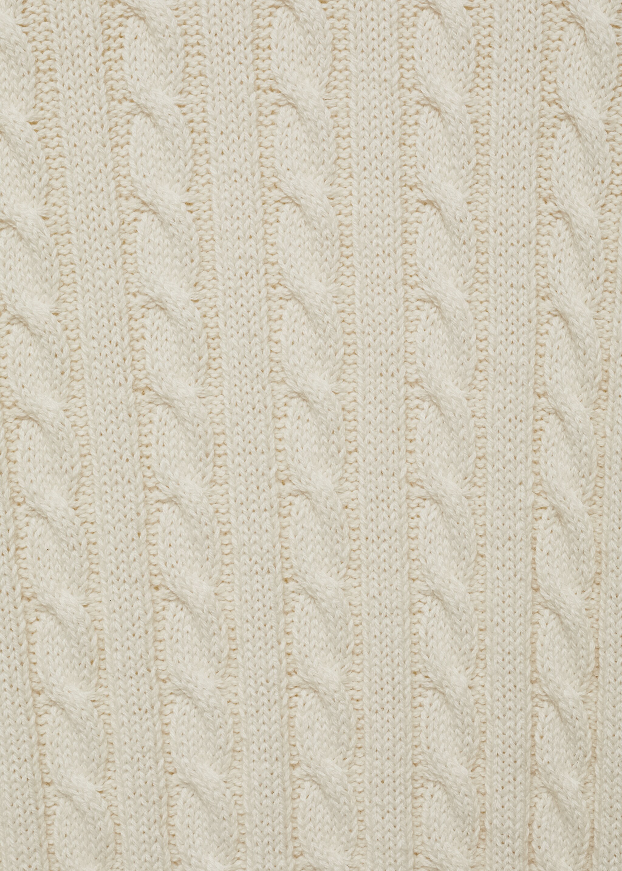 Cable-knit cotton-blend sweater - Details of the article 0, Off White. Ref: 77005980-00.