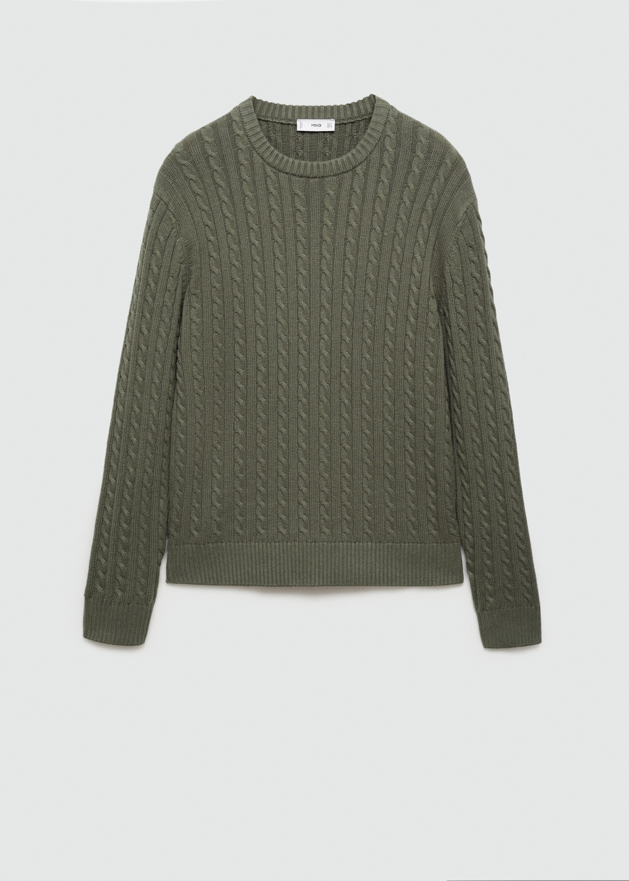 Cable-knit cotton-blend sweater - Article without model, Forest Green. Ref: 77005980-00.