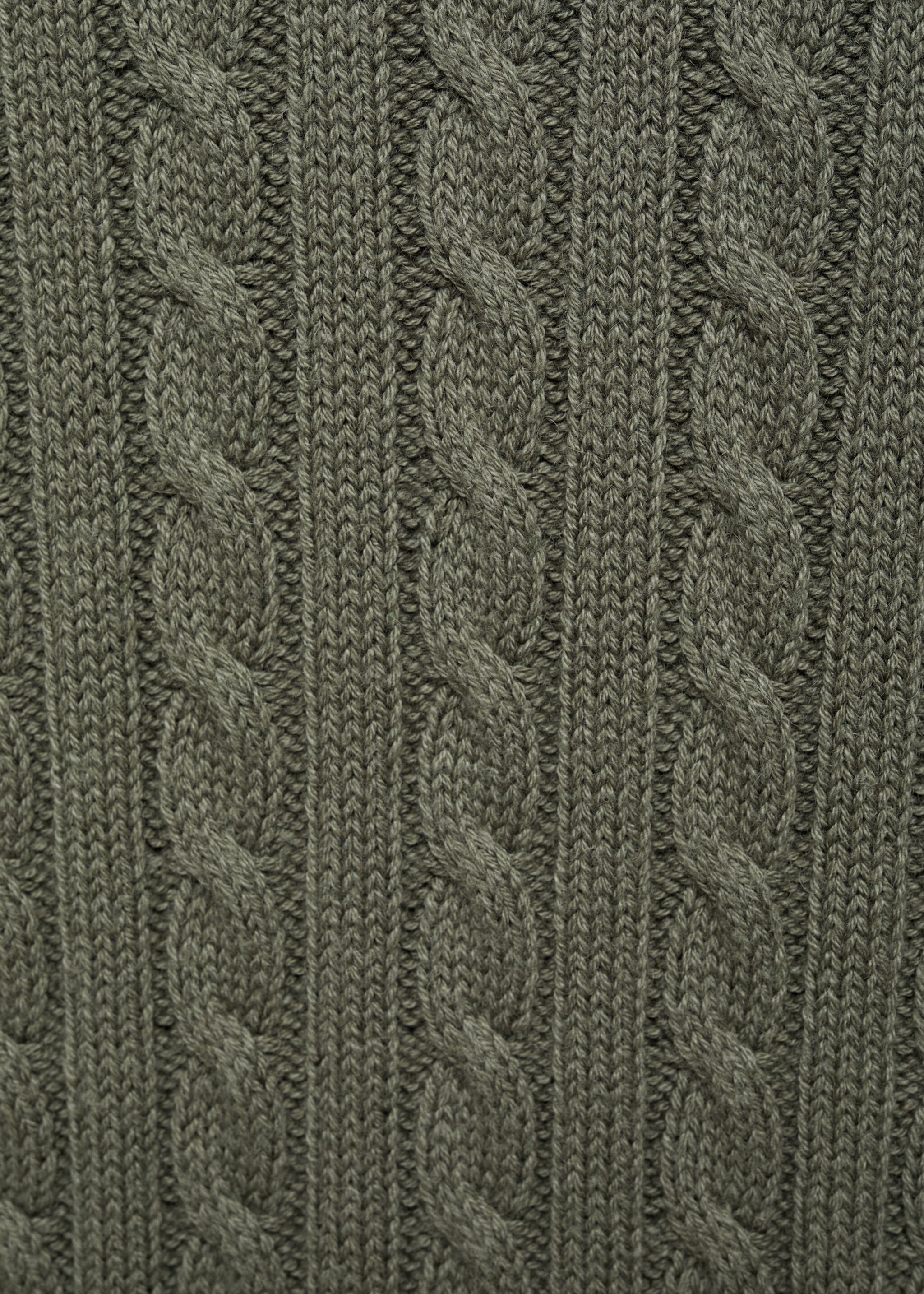 Cable-knit cotton-blend sweater - Details of the article 0, Forest Green. Ref: 77005980-00.