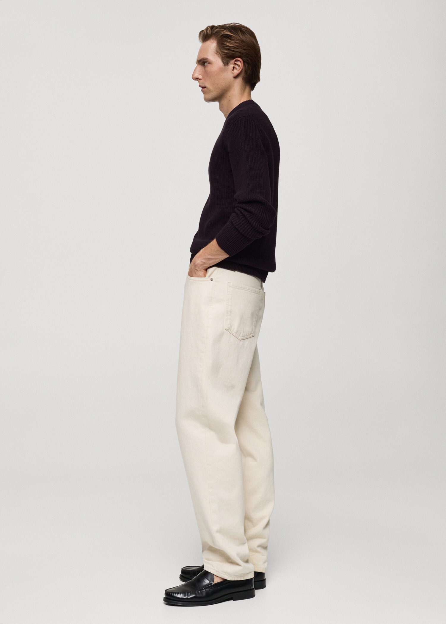 Ribbed cotton knitted sweater - Details of the article 2