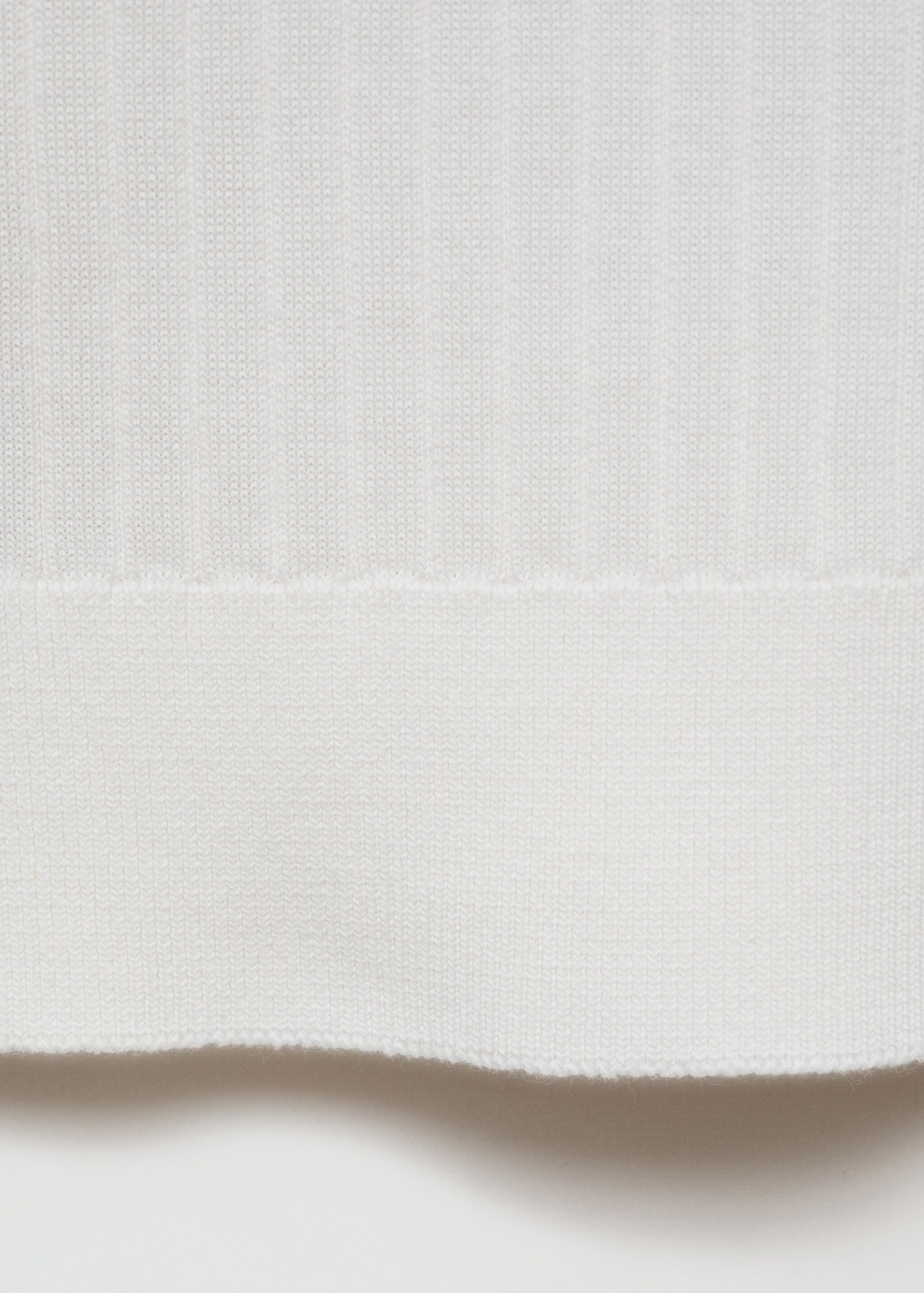 Fine rib-knit polo sweater - Details of the article 0, Off White. Ref: 77005983-00.