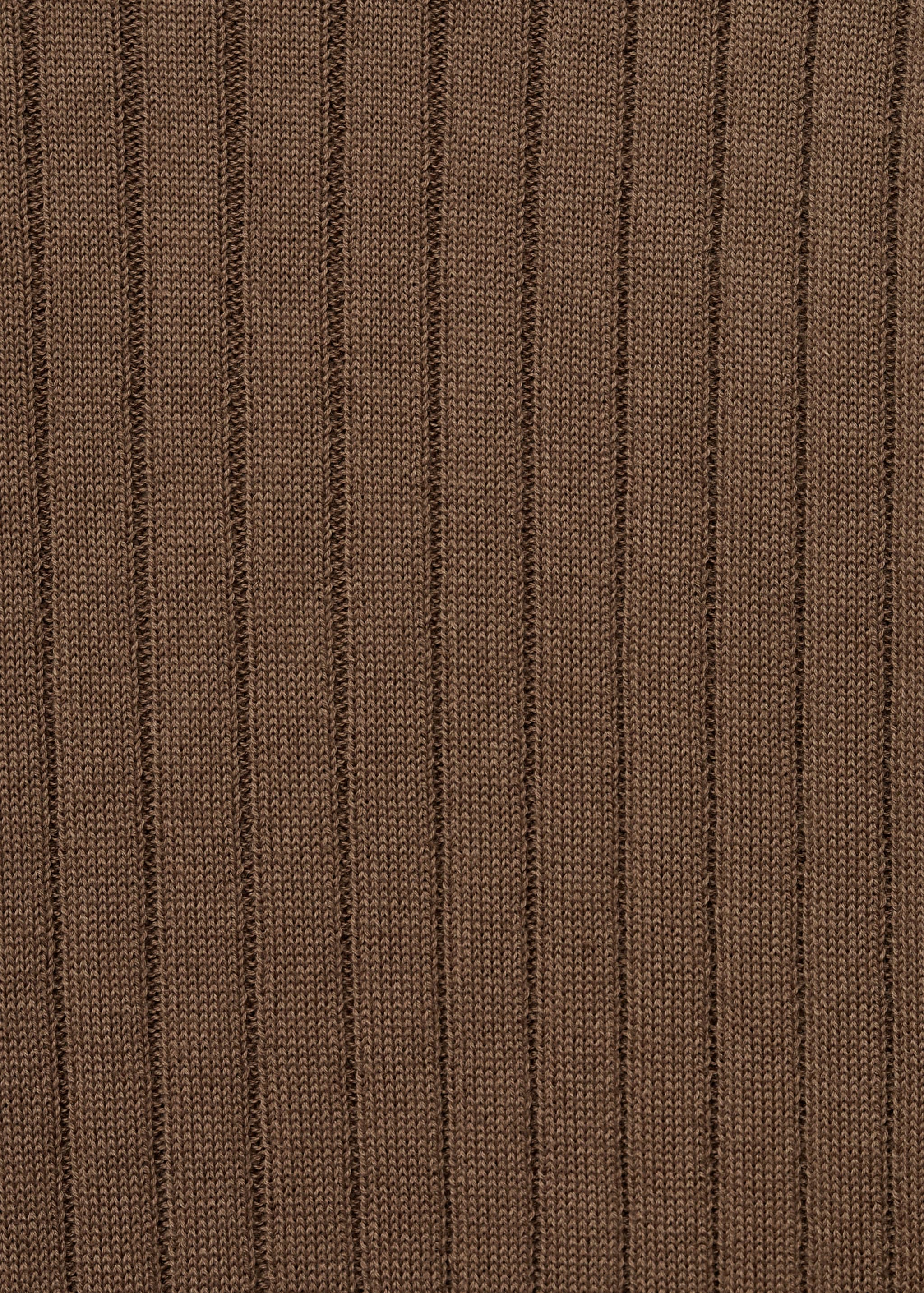 Sweter polo z cienkiej prążkowanej dzianiny - Szczegóły artykułu 0, Norkowy szary. Ref: 77005983-00.
