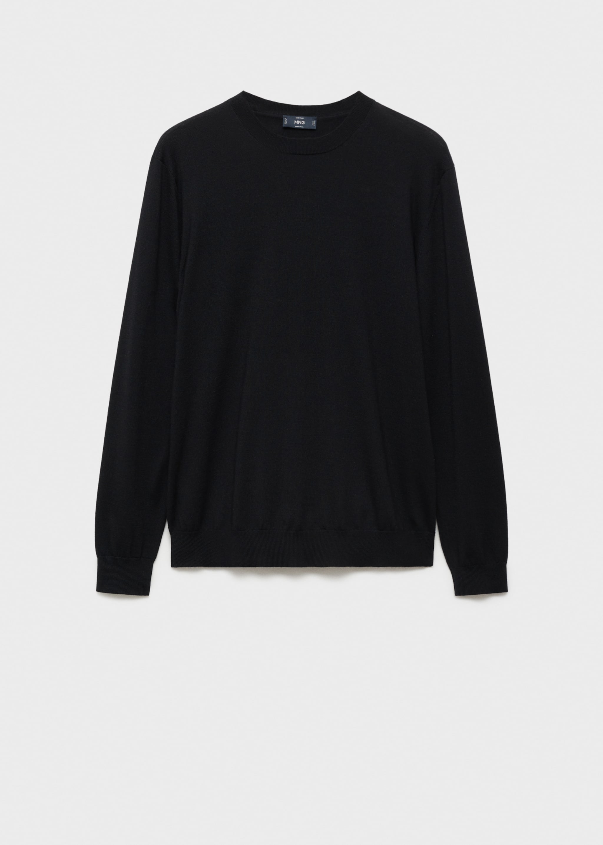 Sweter polo z cienkiej prążkowanej dzianiny - Artykuł bez modela/modelki, Czarny. Ref: 77005983-00.