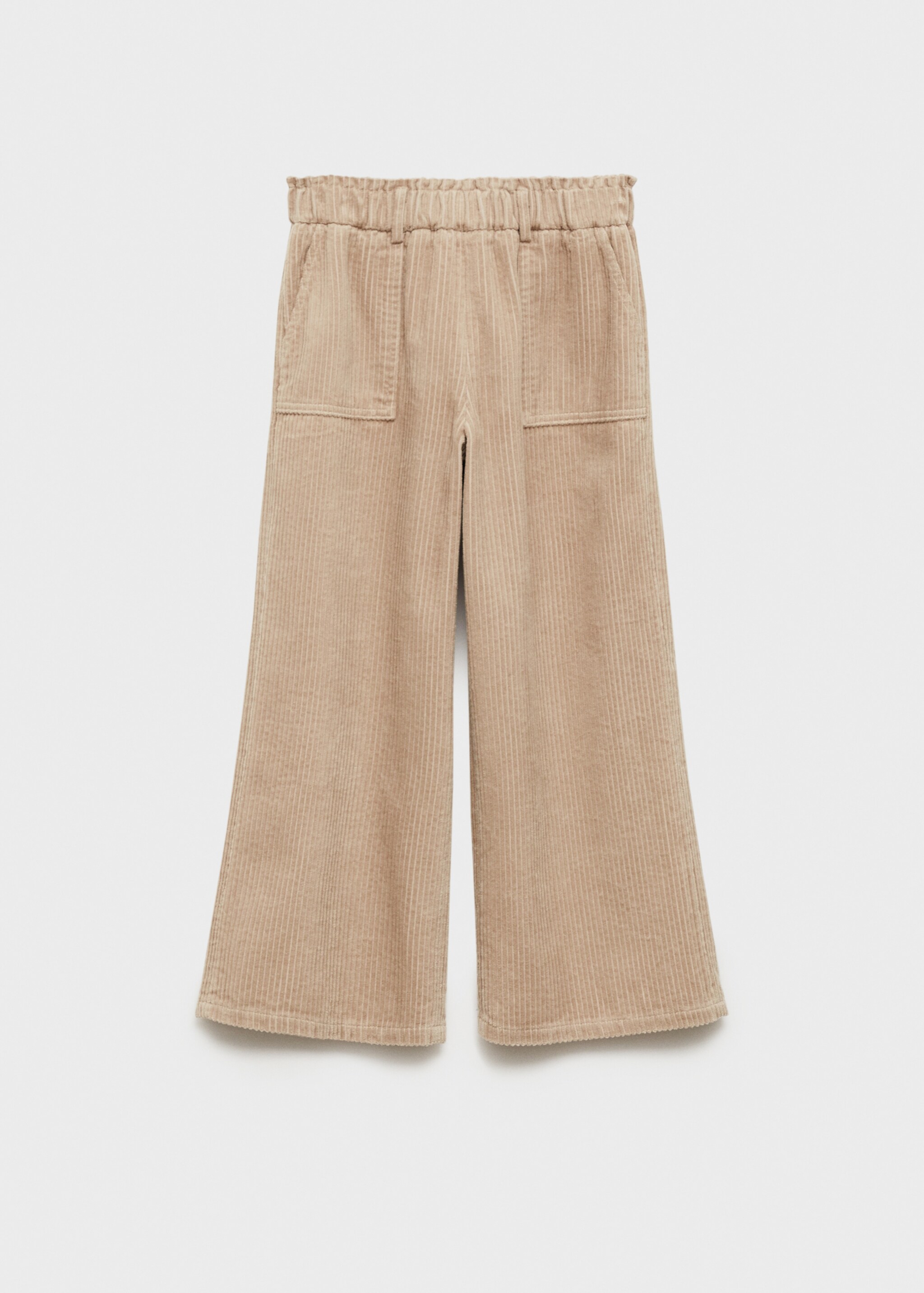 Corduroy culotte trousers with pockets - Articolo senza modello, Sabbia. Ref: 77005987-00.